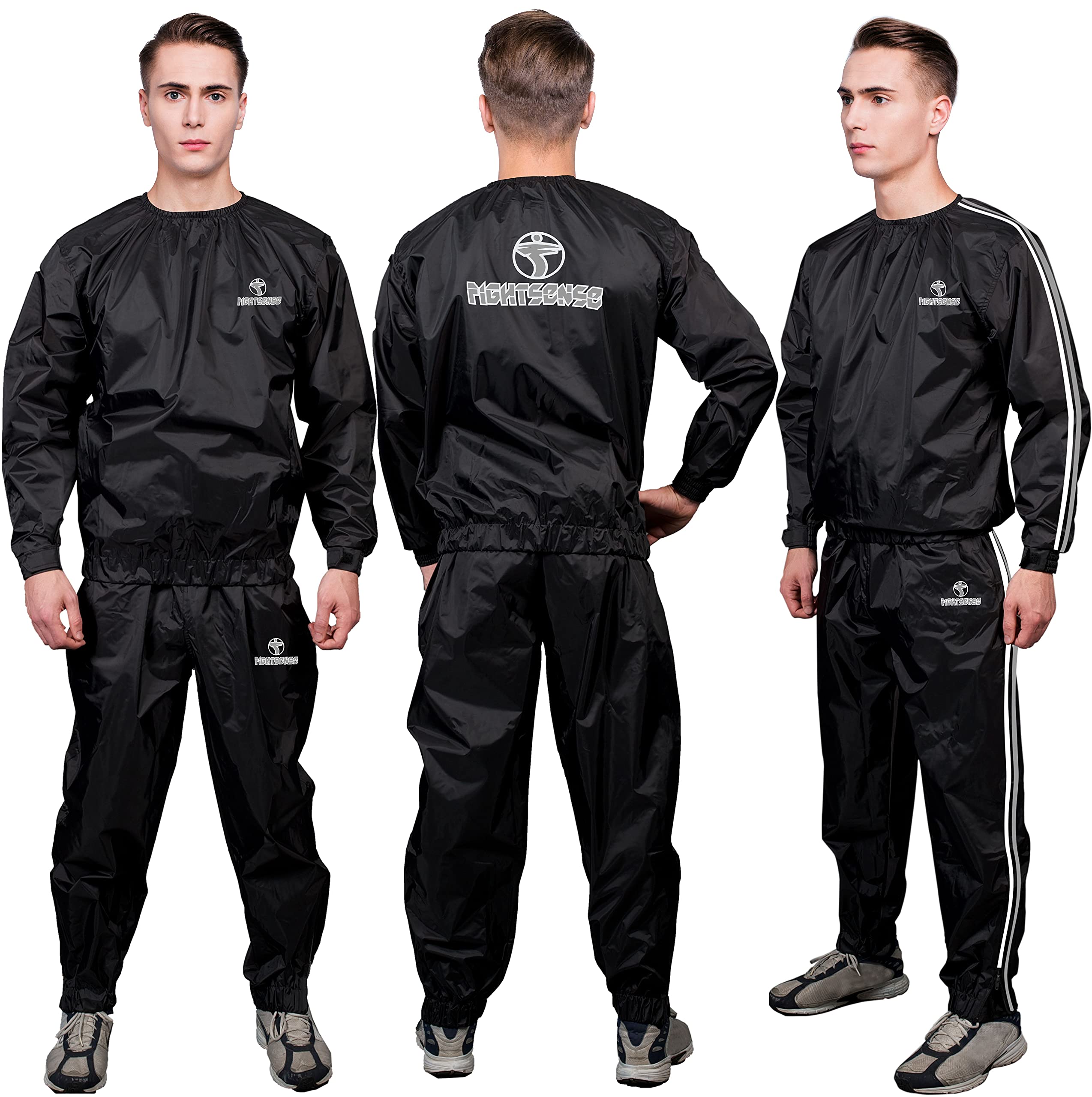 FIGHTSENSE Sauna Suit for Men & Women - Waterproof Sweat Suit for Weight Loss, Workouts, Running & Boxing | Anti-Tear Fitness Gear for Hot Yoga, MMA Training & Home Exercise