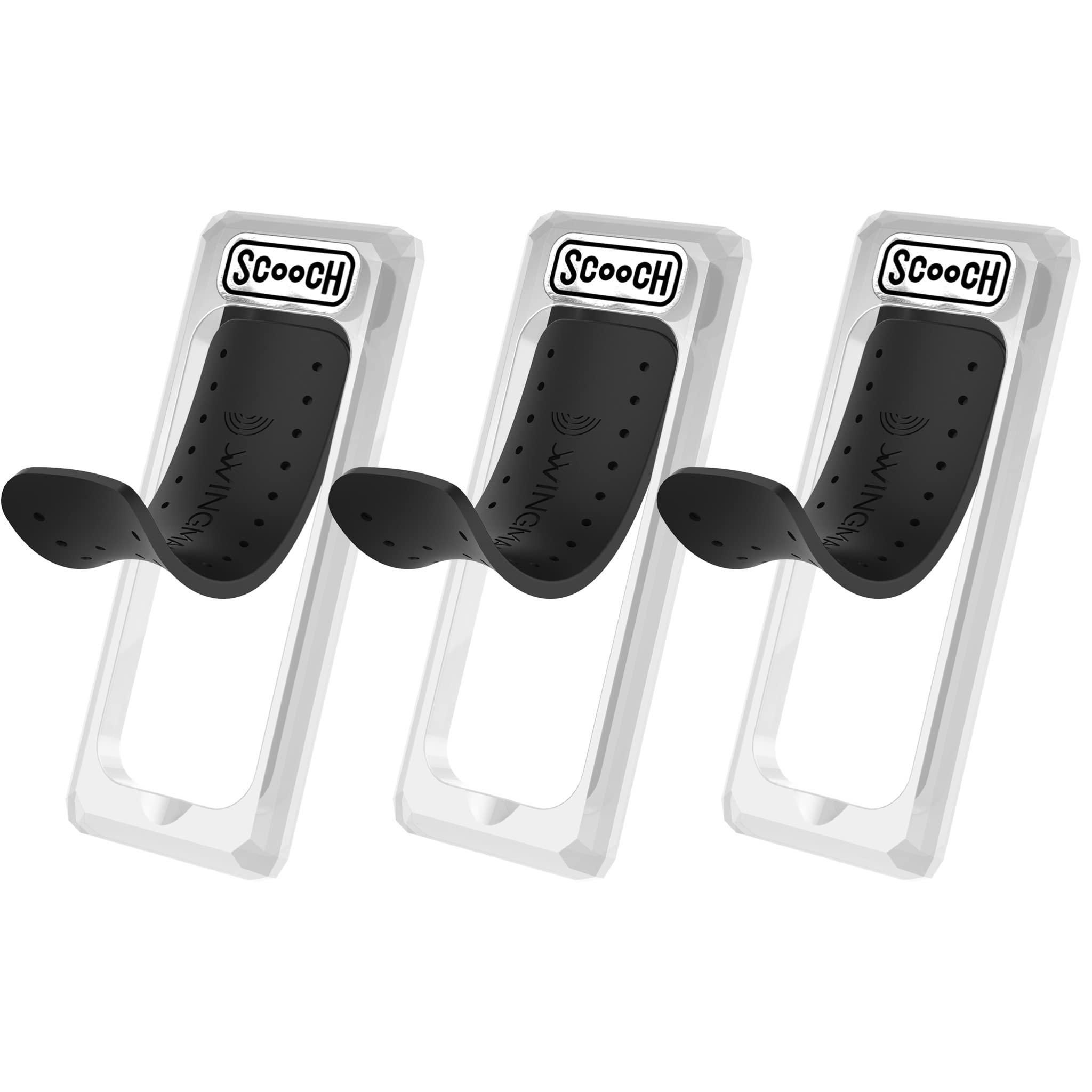 Scooch Wingback 3-Pack Pop Up Phone Grip, Stand, and Car Mount - Universal Smartphone Compatibility, Two-Way Stand, Magnetic Car Mount Support, Clear - Perfect for Home, Office, and Travel Use