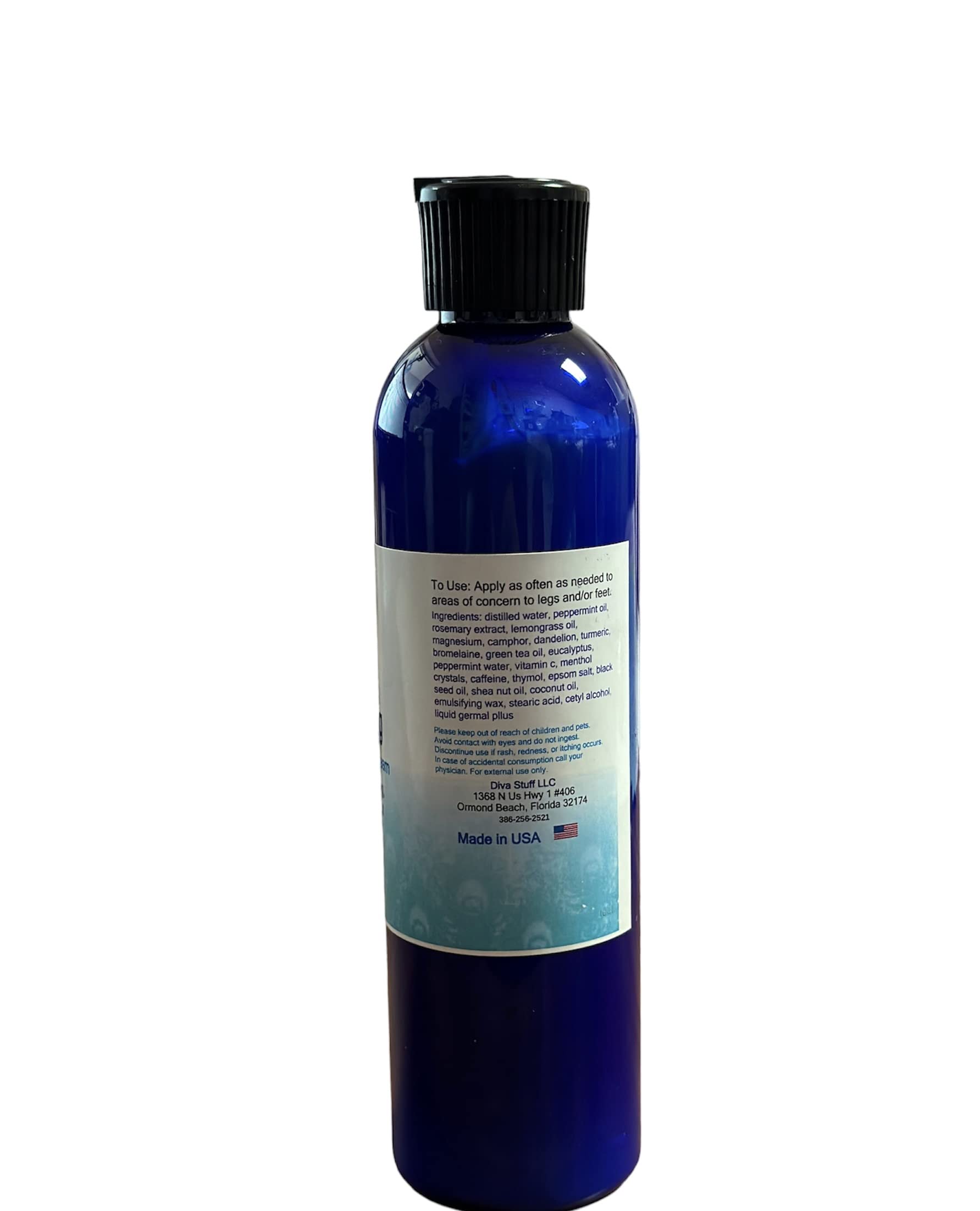 Diva Stuff Leg and Foot Circulation Cream for Tight, Aching, Swollen Calves & Feet - Improves Blood Flow, Reduces Discomfort | Perfect for Post-Workout Recovery, Long Flights & Standing All Day