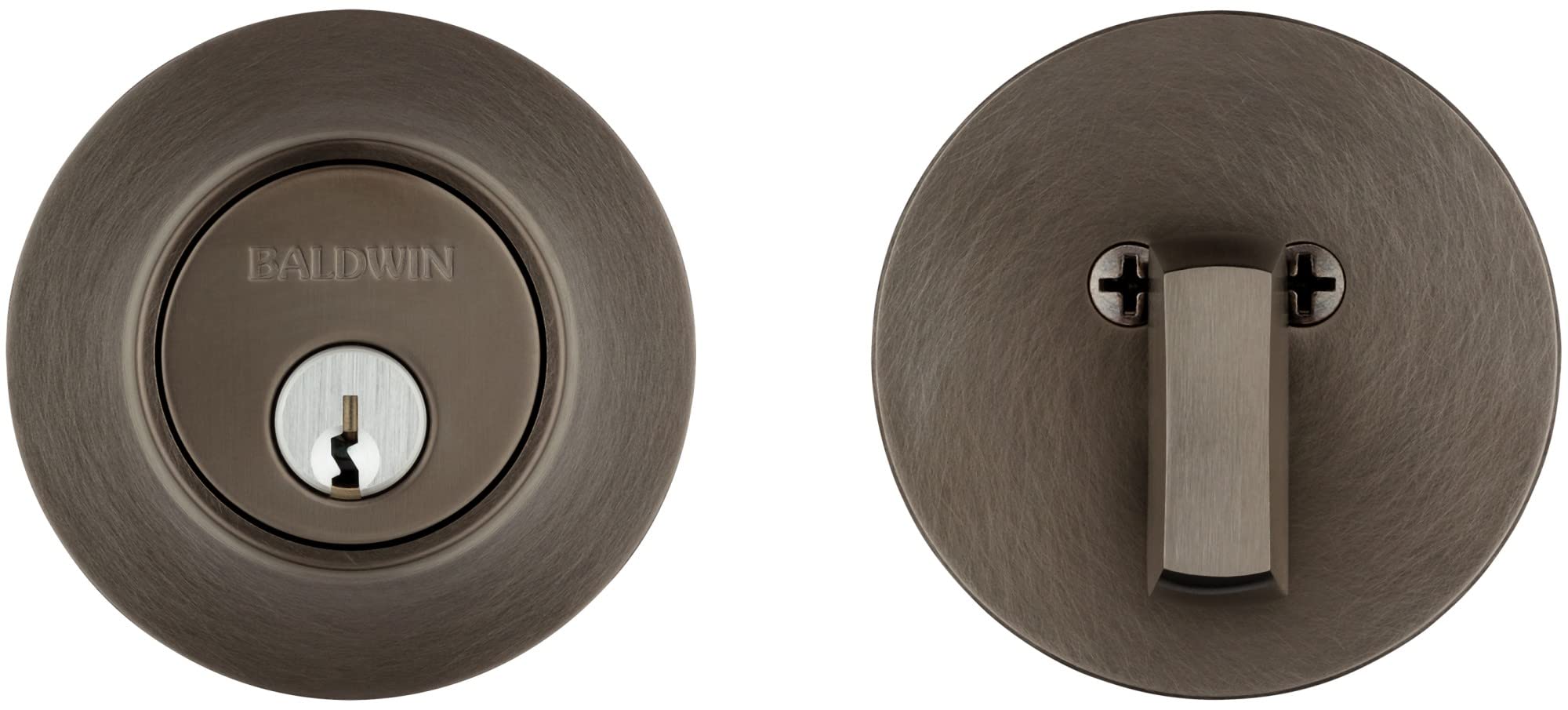 Baldwin Hardware 8244.055 Single Cylinder Deadbolt Lock - Secure Your Home Doors with Premium Grade 2 Security for Residential & Commercial Use