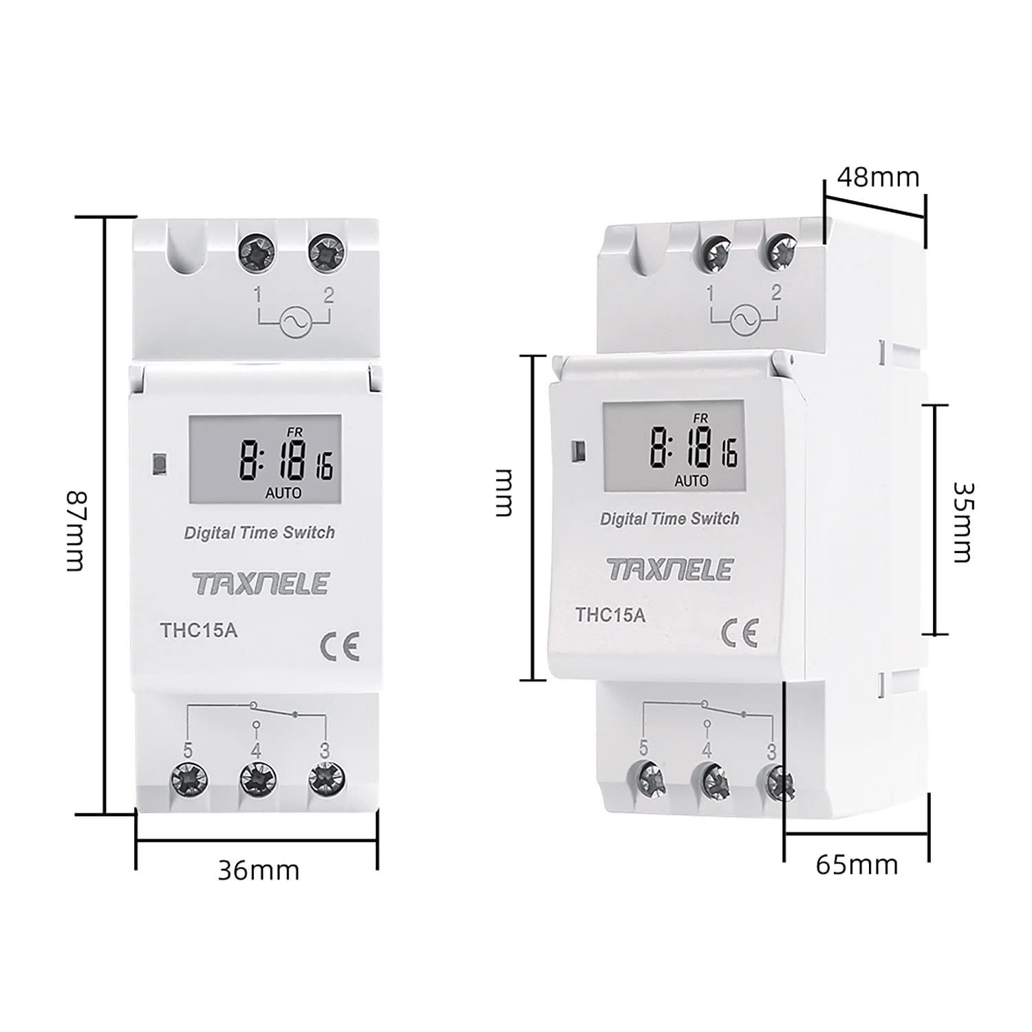 THC15A & THC30A Digital LCD Electronic Relay Timer - 7-Day Programmable DIN Rail Timer Switch, 230VAC - Perfect for Home Automation, HVAC Systems & Industrial Control