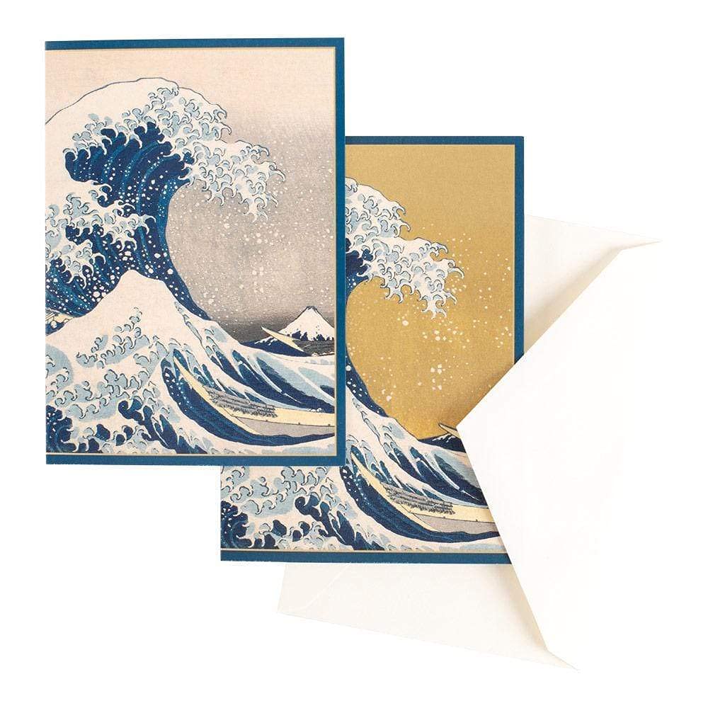 Caspari The Great Wave Blank Note Cards Set - 32 Premium Greeting Cards & Envelopes - Perfect for Birthday, Thank You, Wedding & Holiday Greetings