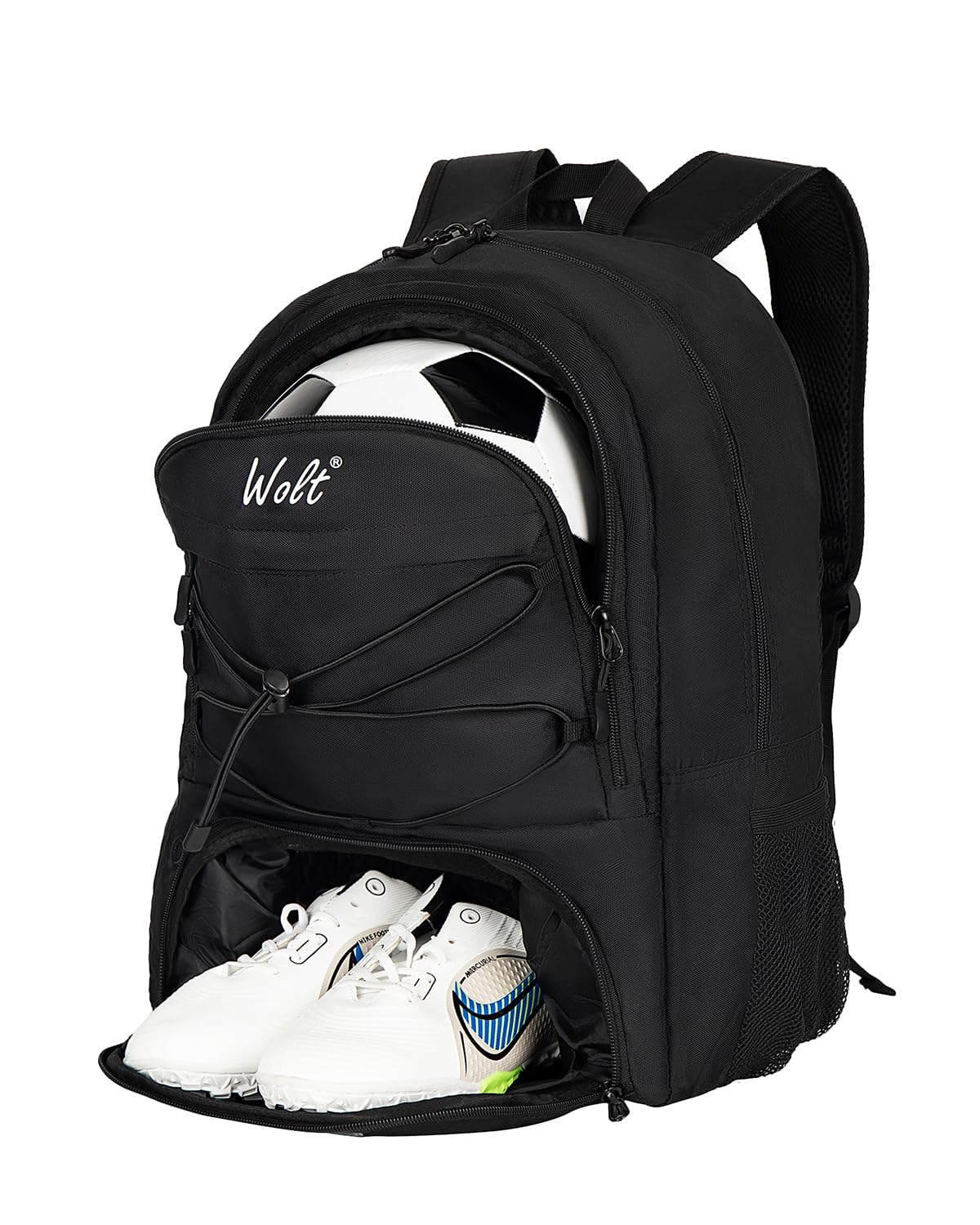 WOLT Youth Soccer Backpack with Shoe & Ball Compartments for Sports Training