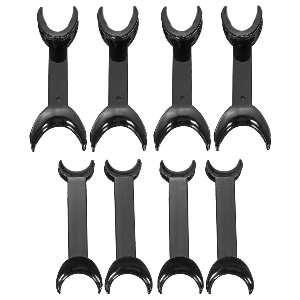 8 Pcs T-Shape Black Intraoral Cheek Lip Retractors - Double Head Dental Mouth Opener for Teeth Whitening, Orthodontic & Surgical Procedures - Perfect for Dentists, Hygienists & DIY Teeth Whitening at Home