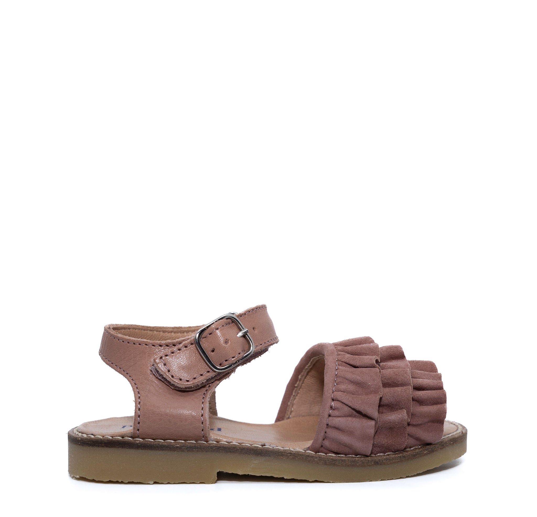 Petit Nord Women's Dust Rose Ruffle Sandals - Elegant Summer Wedge Heel Sandals for Beach, Wedding & Vacation