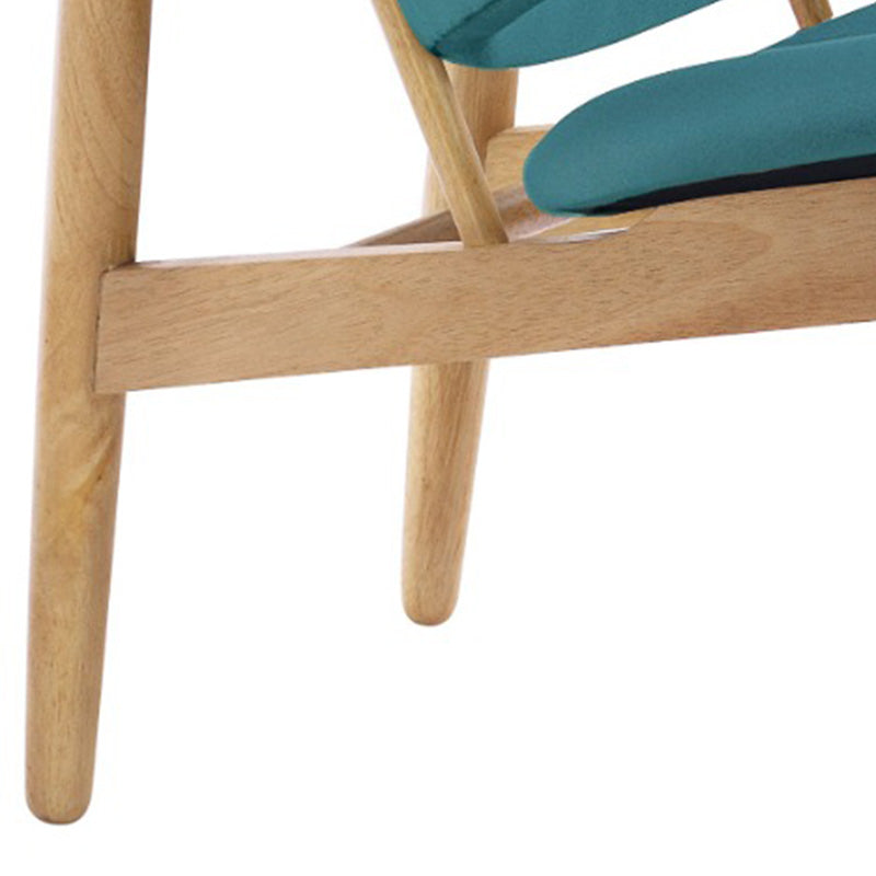 VERONIC Lounge Chair - Teal & Natural Fabric Upholstered Modern Accent Chair for Living Room, Bedroom, or Office - Comfortable Seating with Stylish Design