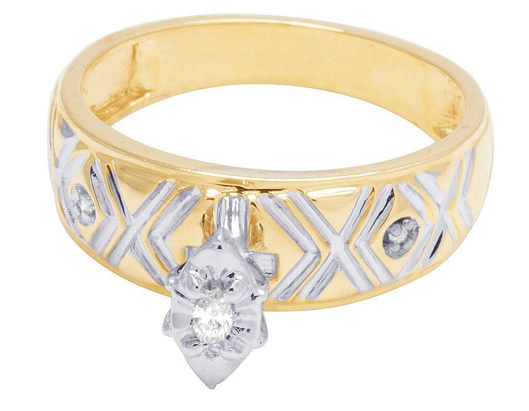 SSJewel 0.12 Ct Oval & Round Cut Diamond Two-Tone Religious Cross His & Her Trio Bridal Wedding Band Engagement Ring Set - 14K Gold Plated 925 Sterling Silver Handmade Anniversary Gift for Women | Perfect for Christian Weddings, Valentine's Day & Proposal Jewelry
