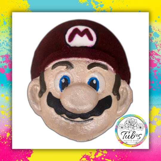 Super Mighty Plumber Inspired Bath Bomb - Handmade Foaming Bath Fizzer for Kids & Adults | Retro Gaming Themed Novelty Gift | Perfect for Relaxation, Birthday Presents & Gaming Enthusiasts
