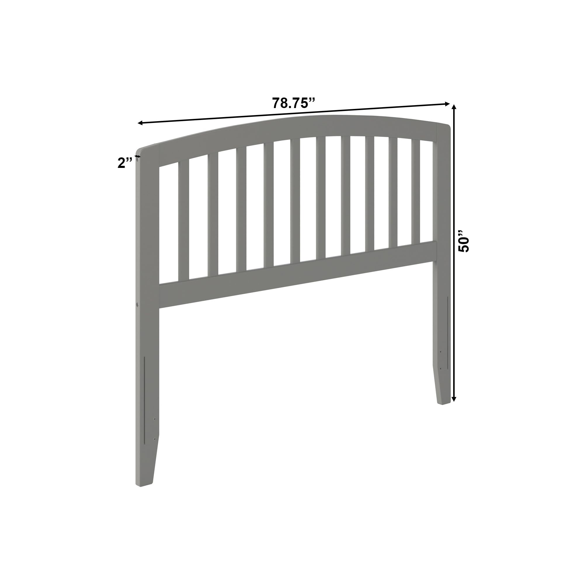 AFI Richmond Full Size Headboard with USB Charging Port - Grey Upholstered Bed Frame Headboard for Master Bedroom, Guest Room & Dorm Decor