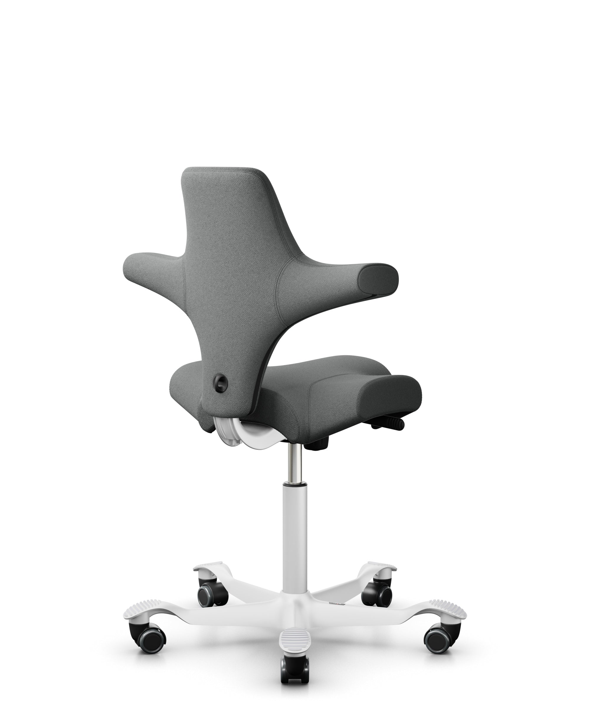 HÅG Capisco 8106 Ergonomic Office Chair - White with Cura Dark Grey - Adjustable Posture Support for Home Office, Gaming & Workspace Comfort