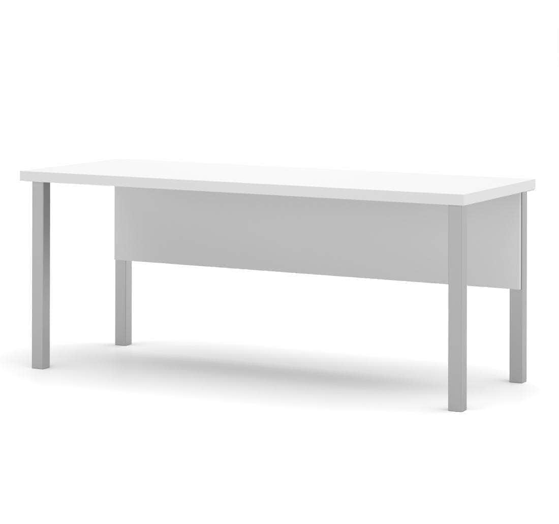 Modern Square Metal Leg Table Desk - Pro Linea Home Office Furniture in 2 Colors | Study Desk, Workstation for Small Spaces & Dorm Rooms