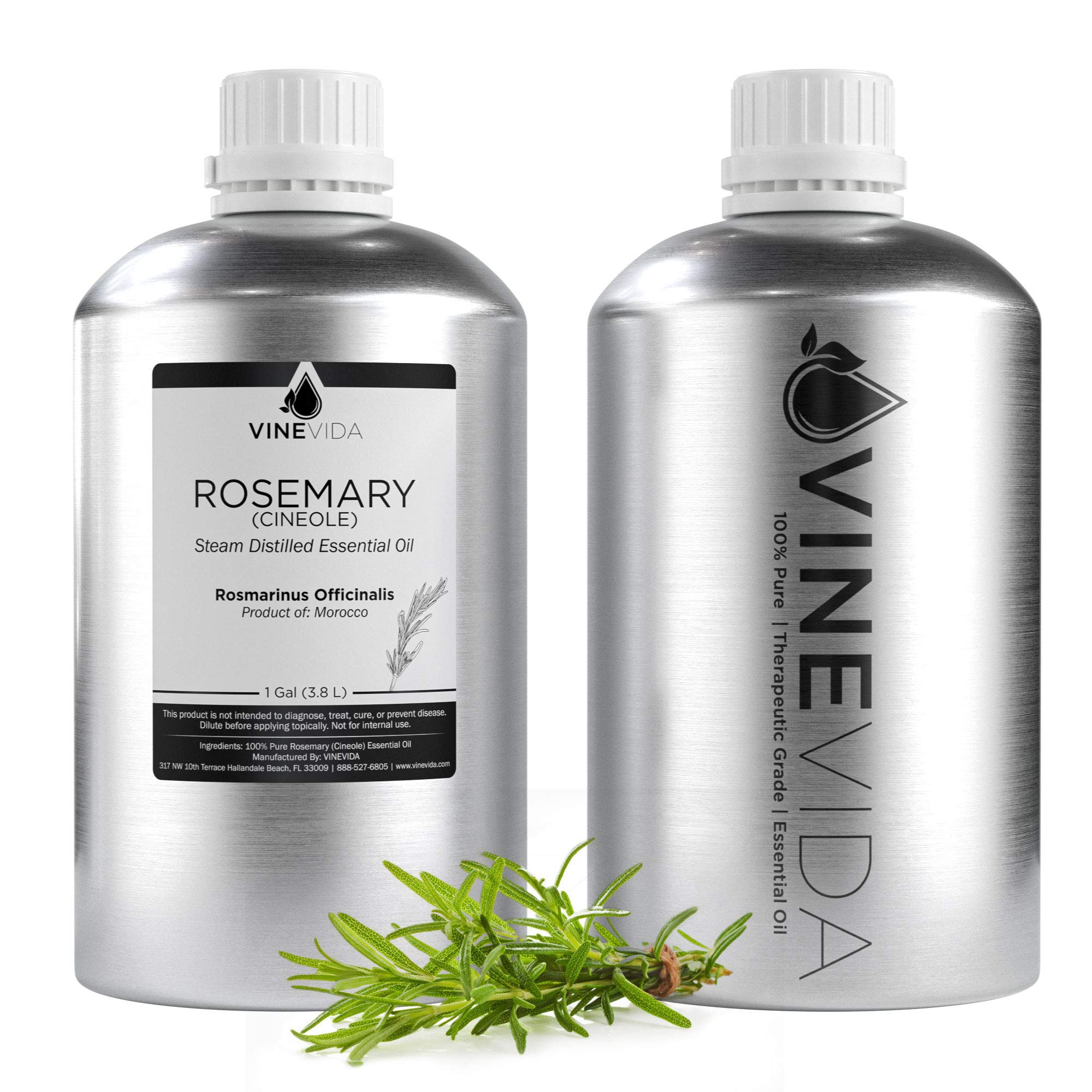 Bulk Rosemary Essential Oil - 1 Gallon 100% Pure & Undiluted Rosemary Oil for DIY Soaps, Candles, Aromatherapy, and Skincare - Perfect for Massage, Diffusers, and Homemade Beauty Products - VINEVIDA