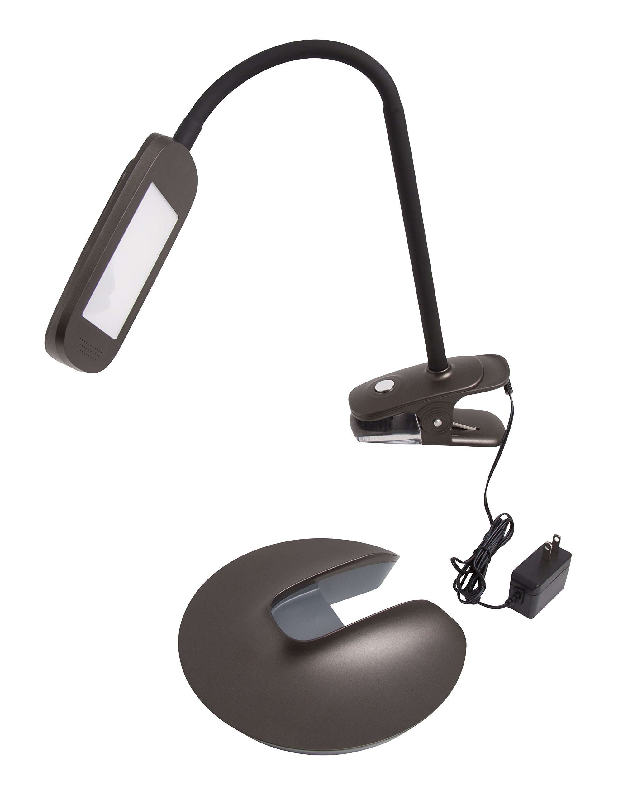 2-in-1 Clip-On Slim Head Flex LED Desk Lamp - Adjustable Illuminator 41897 for Home Office, Study & Reading - Energy Saving Task Light with Flexible Gooseneck