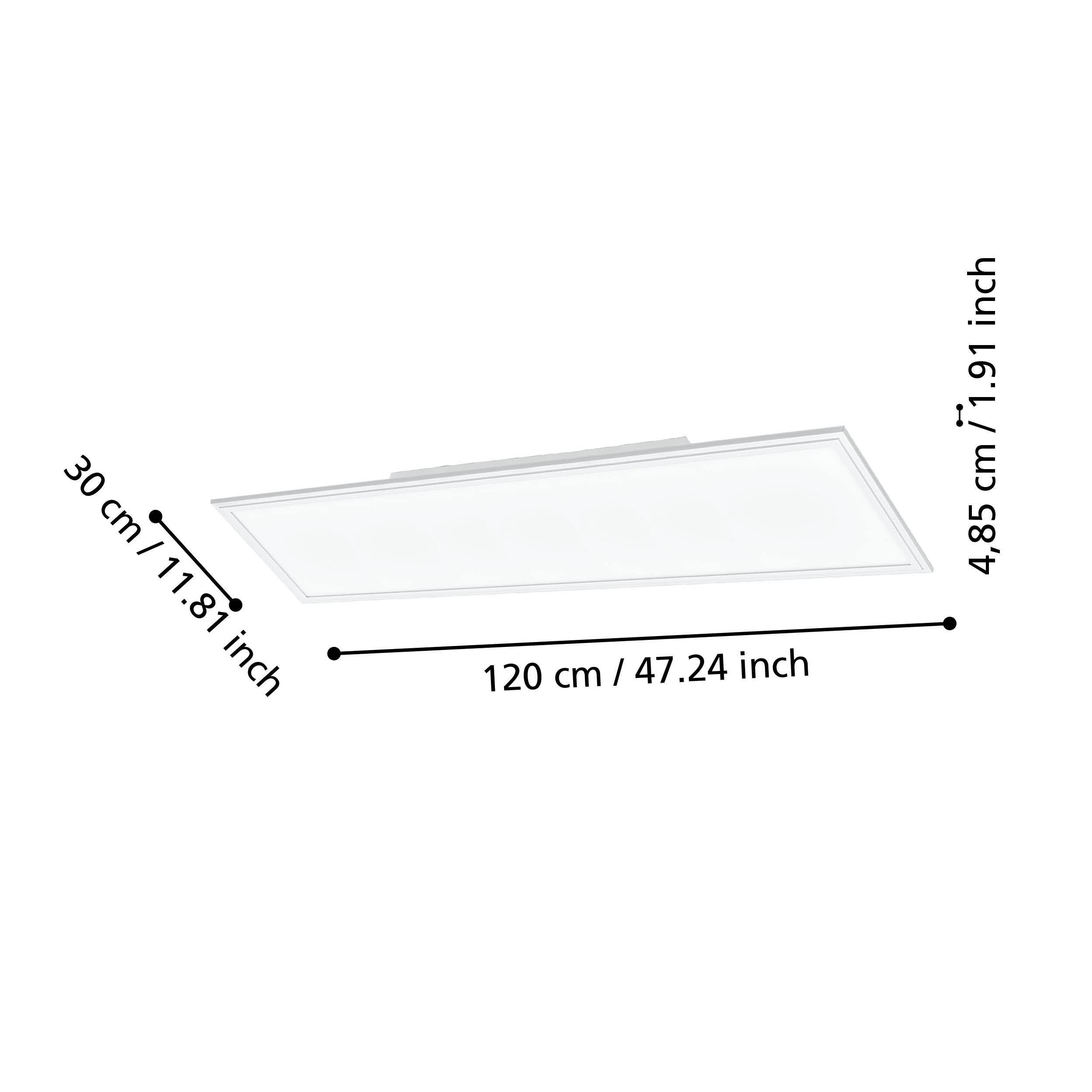 Eglo Connect Salobrena Z Smart White Rectangular Panel LED Ceiling Flush Mount Light - Modern Smart Lighting for Living Room, Bedroom & Kitchen
