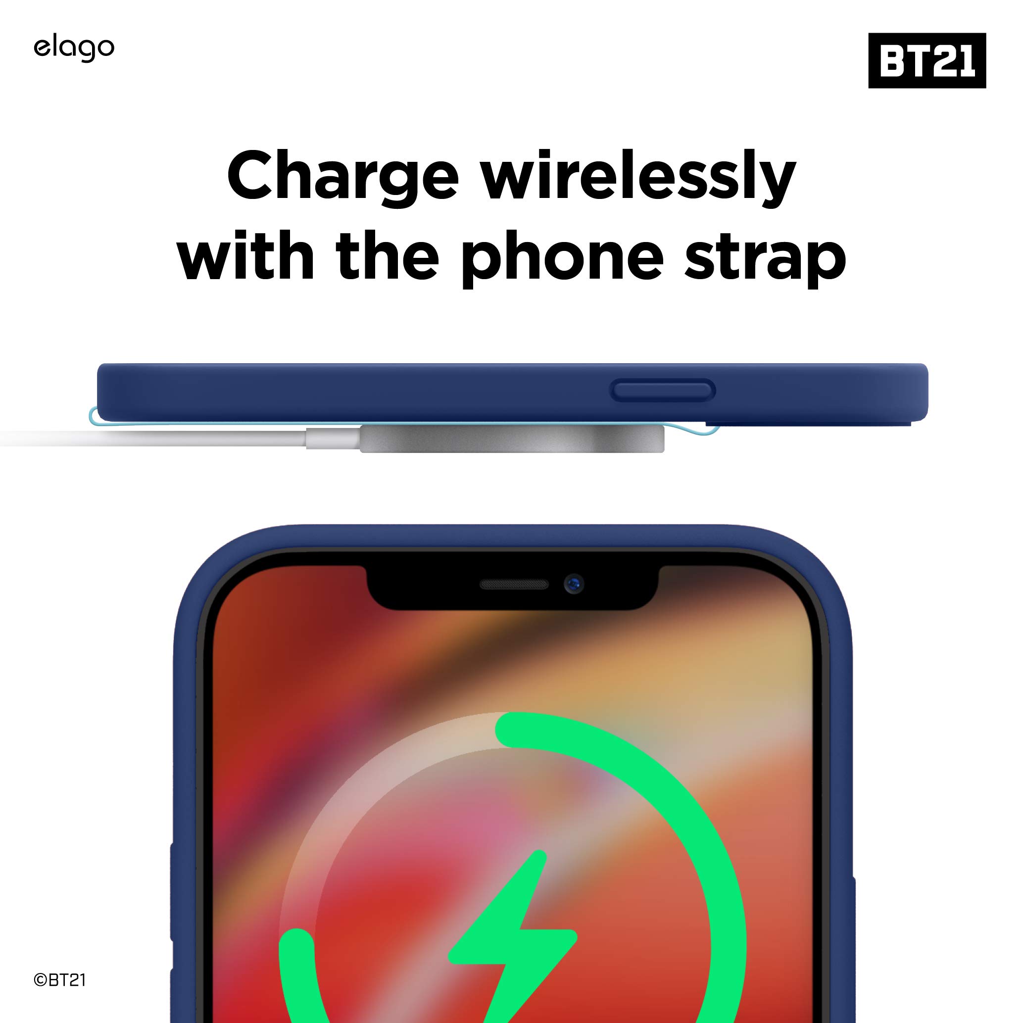 elago BT21 Phone Strap with Stickers - Double Sided Phone Loop & Grip for All Smartphone Cases, MagSafe Compatible Official Merchandise (VAN) - Perfect for Everyday Use, Travel, and Secure Phone Handling