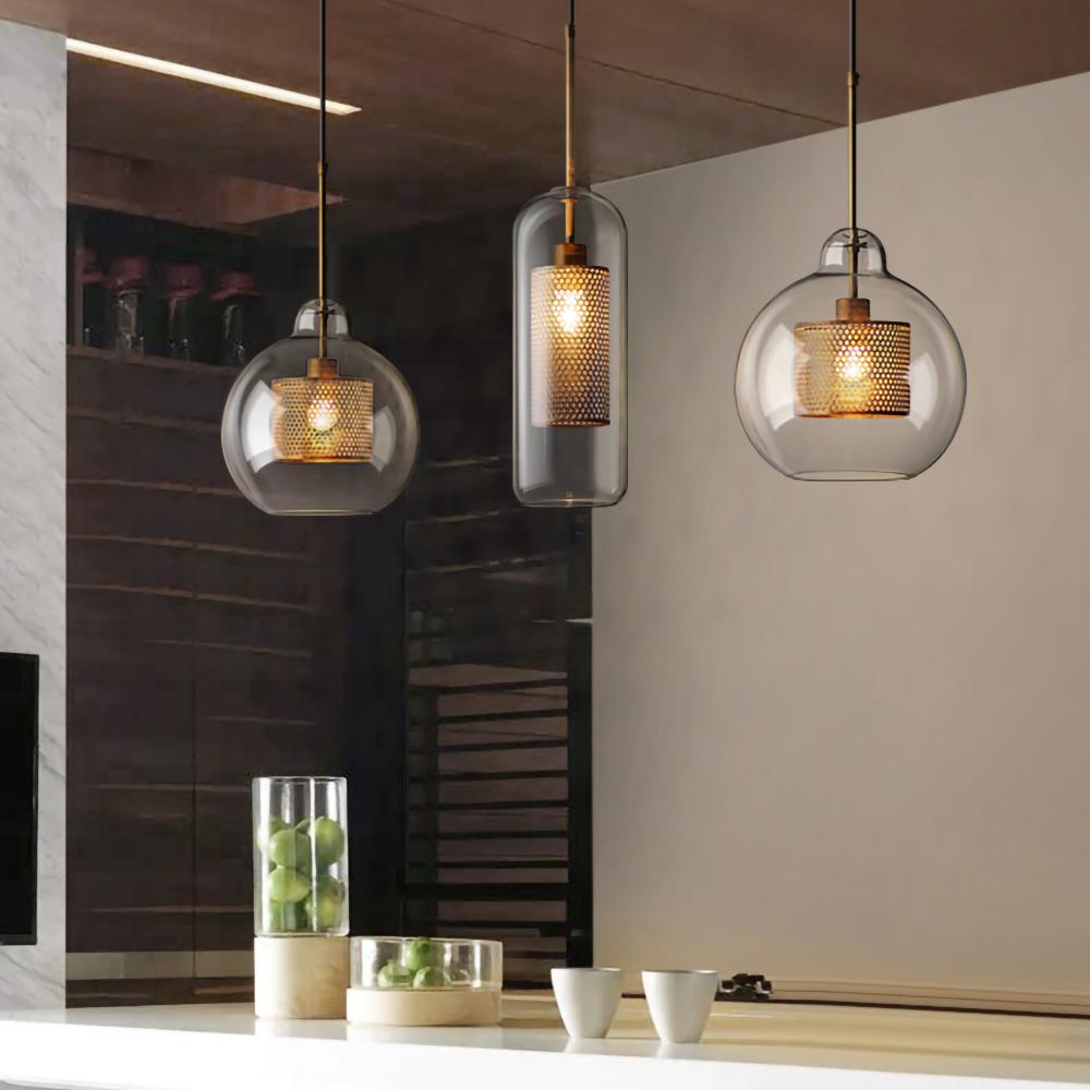 Chiswick Glass Pendant Light - Modern Hanging Ceiling Lamp for Kitchen Island, Dining Room & Bedroom Lighting