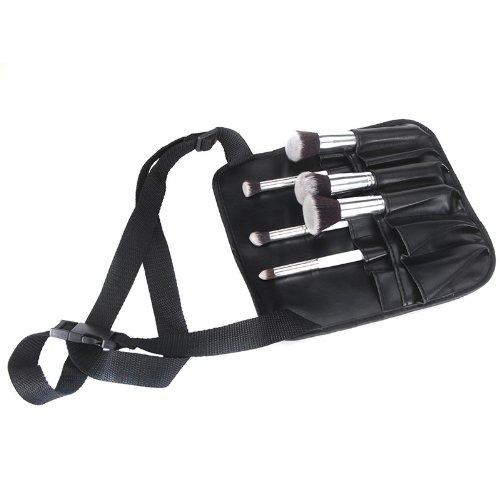 Professional PVC Cosmetic Makeup Brush Apron with Adjustable Belt Strap - Waterproof Artist Organizer Bag for Makeup Artists, Beauty Salon & Home Use