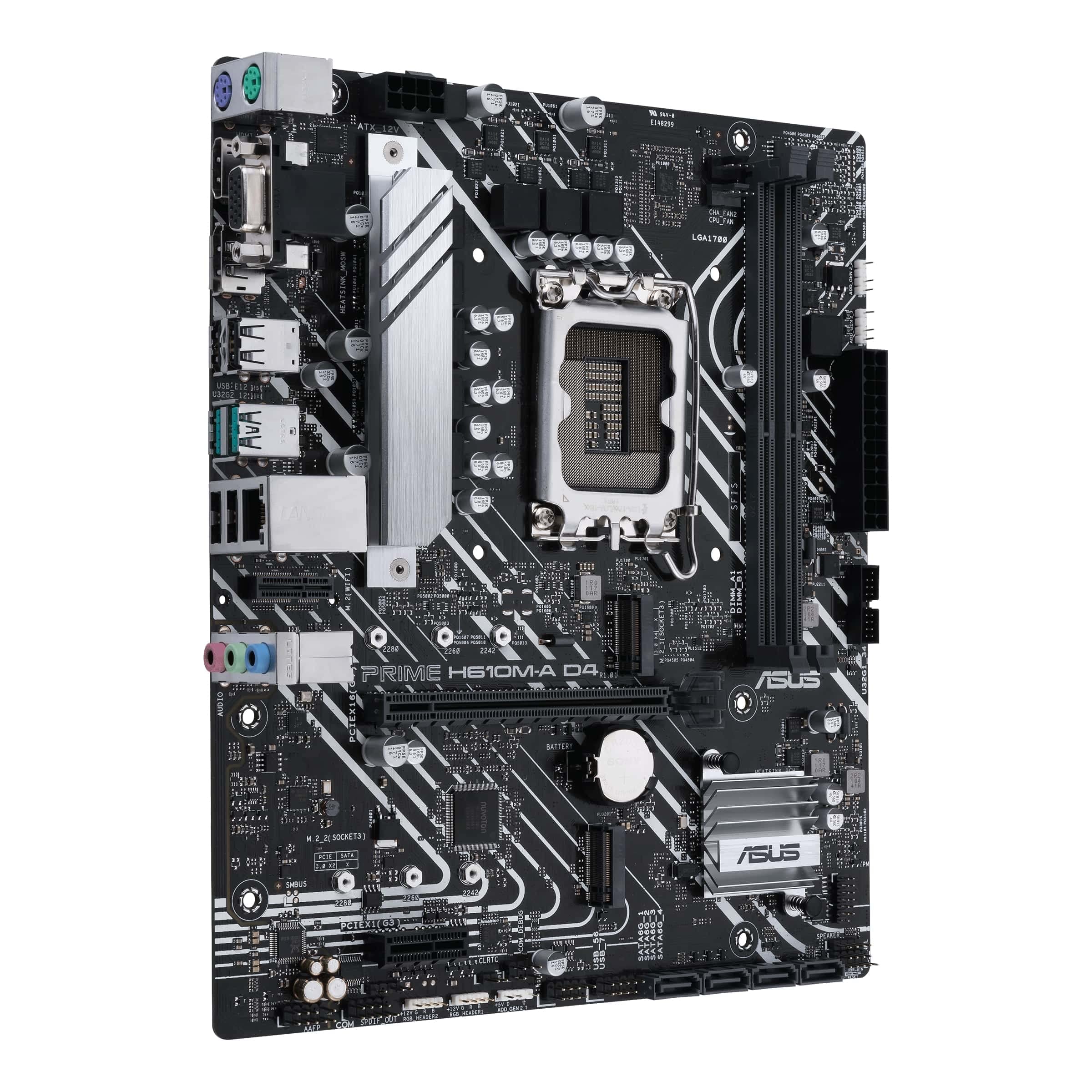ASUS Prime H610M-A D4-CSM Intel LGA 1700 mATX Motherboard - PCIe 4.0, 1Gb LAN, Business IT Management - Perfect for Office Workstations, Small Business Servers & Home PC Builds
