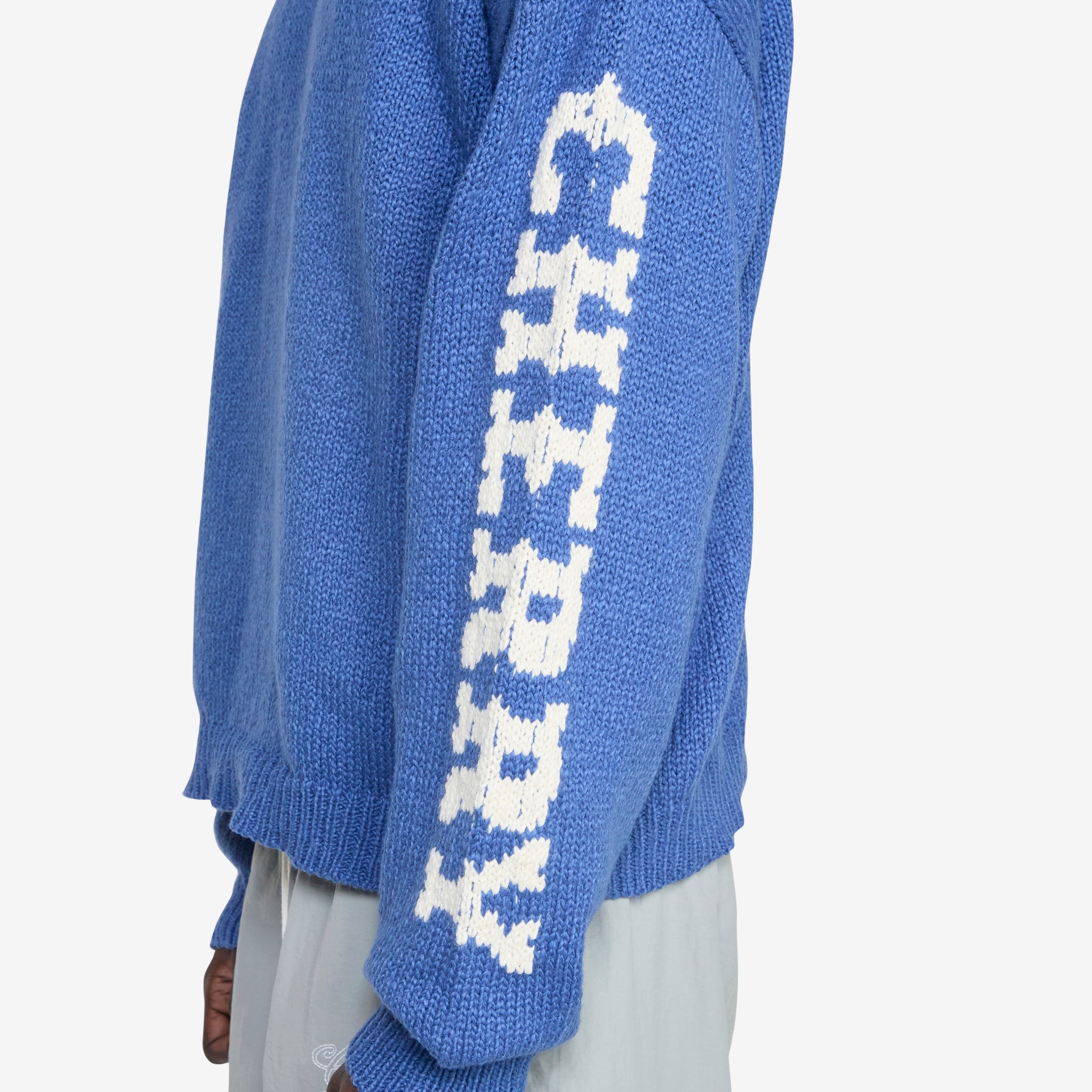 Premium Cotton Knit Crewneck Sweater for Men & Women - Soft Steel Blue Pullover - Perfect for Casual Wear, Office & Fall Layering