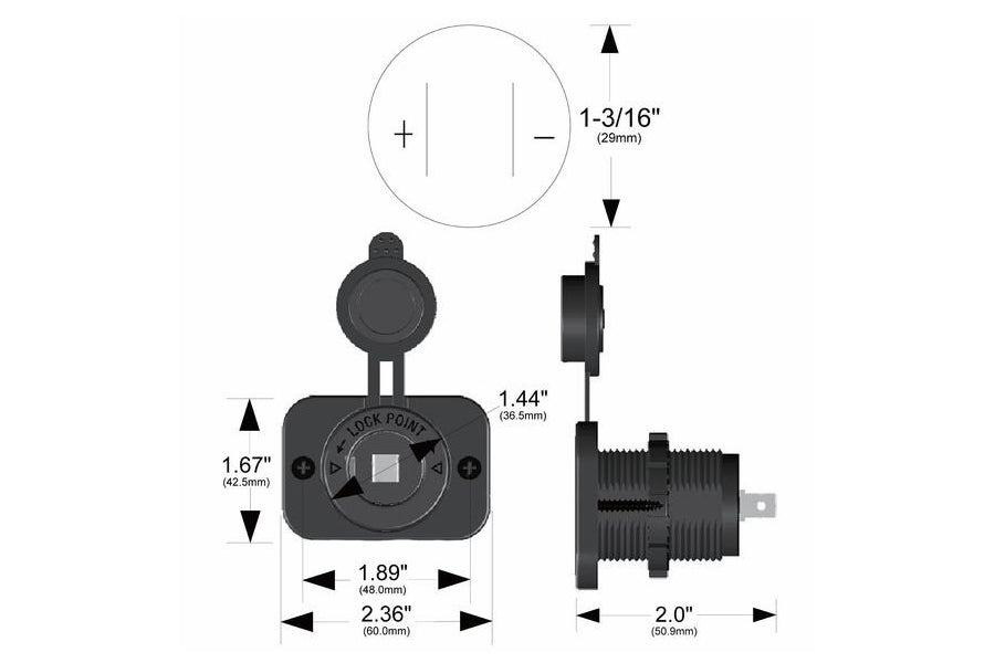 Bulldog Winch Multi Mount 12V Power Socket - Heavy Duty Off-Road Accessory for Trucks, ATVs & UTVs - Perfect for Camping, Towing & Outdoor Adventures