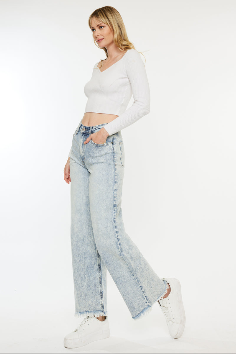Colbie High Rise Wide Leg Jeans for Women - Stretchy Comfort Denim Pants with Belt Loops - Perfect for Casual Outfits, Workwear & Weekend Style