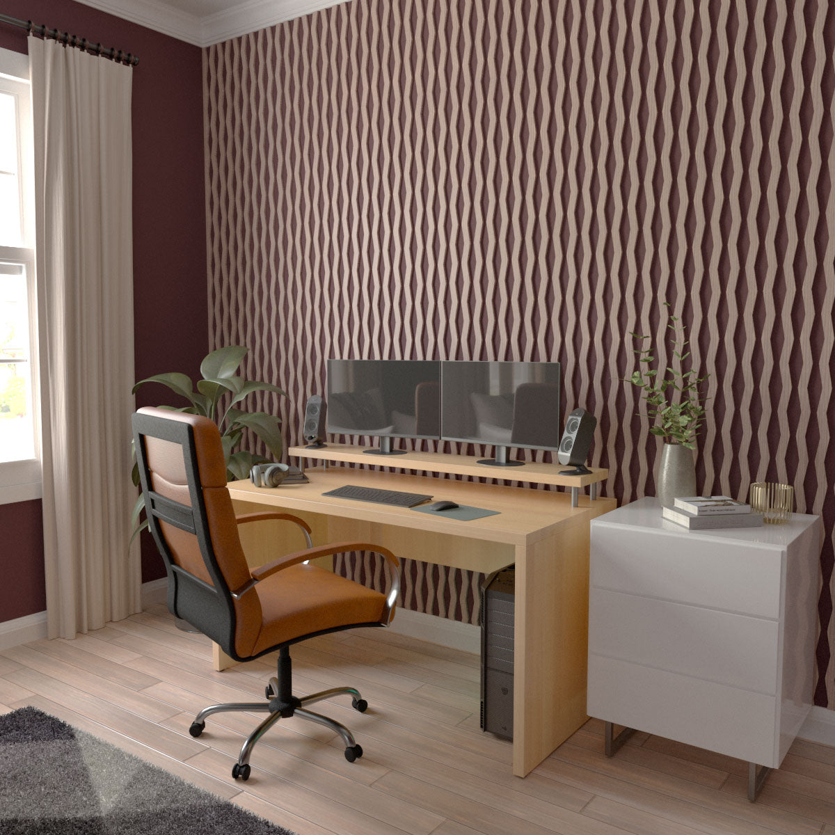 Eastport Adjustable Wood Slat Wall Kit - DIY Modern Acoustic Panel for Home Office & Bedroom Decor - Easy Installation & Customizable Design
