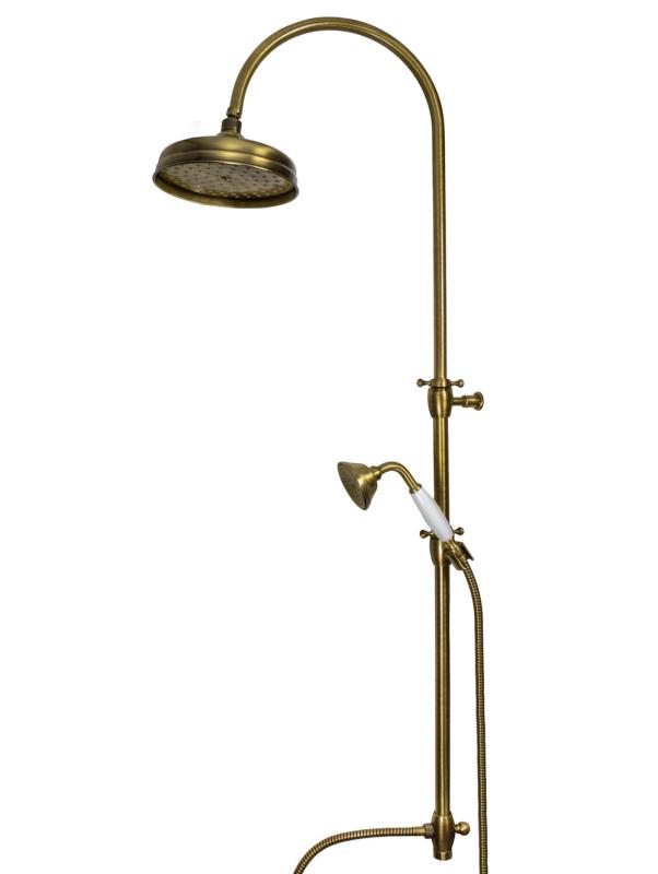 Kensington Retro Shower Set Without Mixer in Bronze - Vintage Bathroom Faucet for Classic & Modern Home Decor