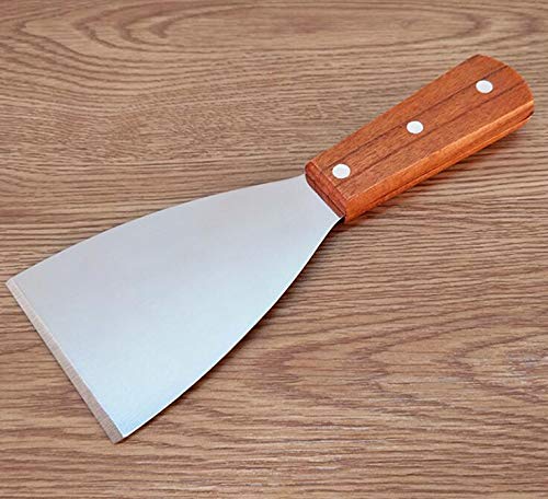 WOIWO 2PCS Stainless Steel Spatula with Wooden Handle - Pizza Turner, Steak Flipper, Kitchen Baking Utensil for Grilling, Frying & Serving - Perfect for BBQ, Camping & Home Cooking