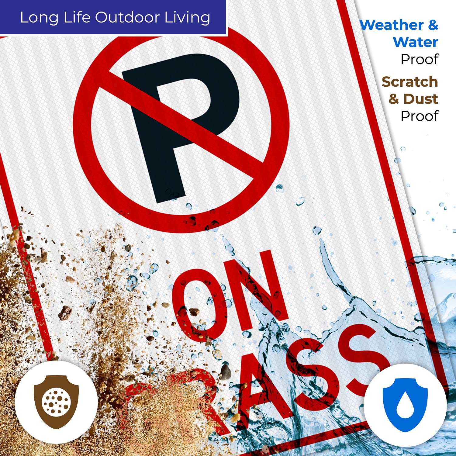 No Parking Sign - 24x30 Inches, 3M EGP Reflective .080 Aluminum, Fade Resistant, Heavy-Duty On-Grass Signage - Made in USA - Perfect for Parking Lots, Driveways & Restricted Areas