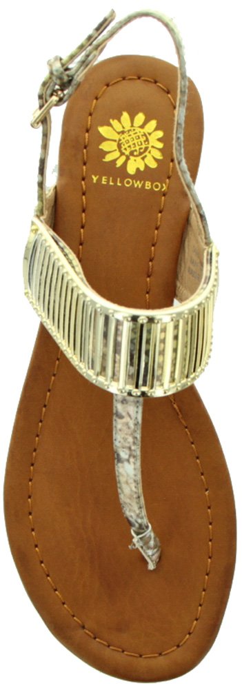 Yellow Box Danae Women's Natural Leather Sandals Size 8 - Comfortable & Stylish for Summer, Beach, and Casual Outings