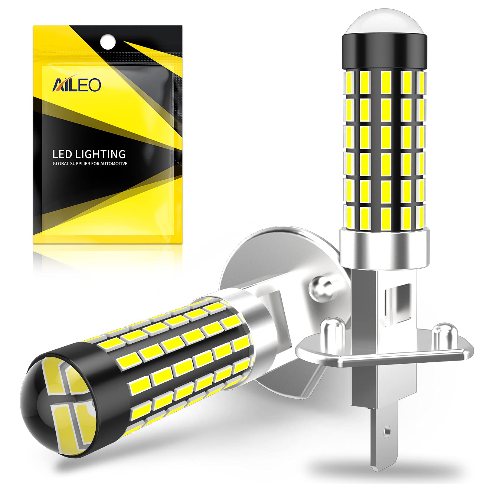 H1 LED Fog Lights DRL 1200 Lumens 360° Beam - Super Bright 6000K Xenon White LED Bulbs for Cars & Trucks (Pack of 2) - Perfect for Night Driving & Off-Road Adventures