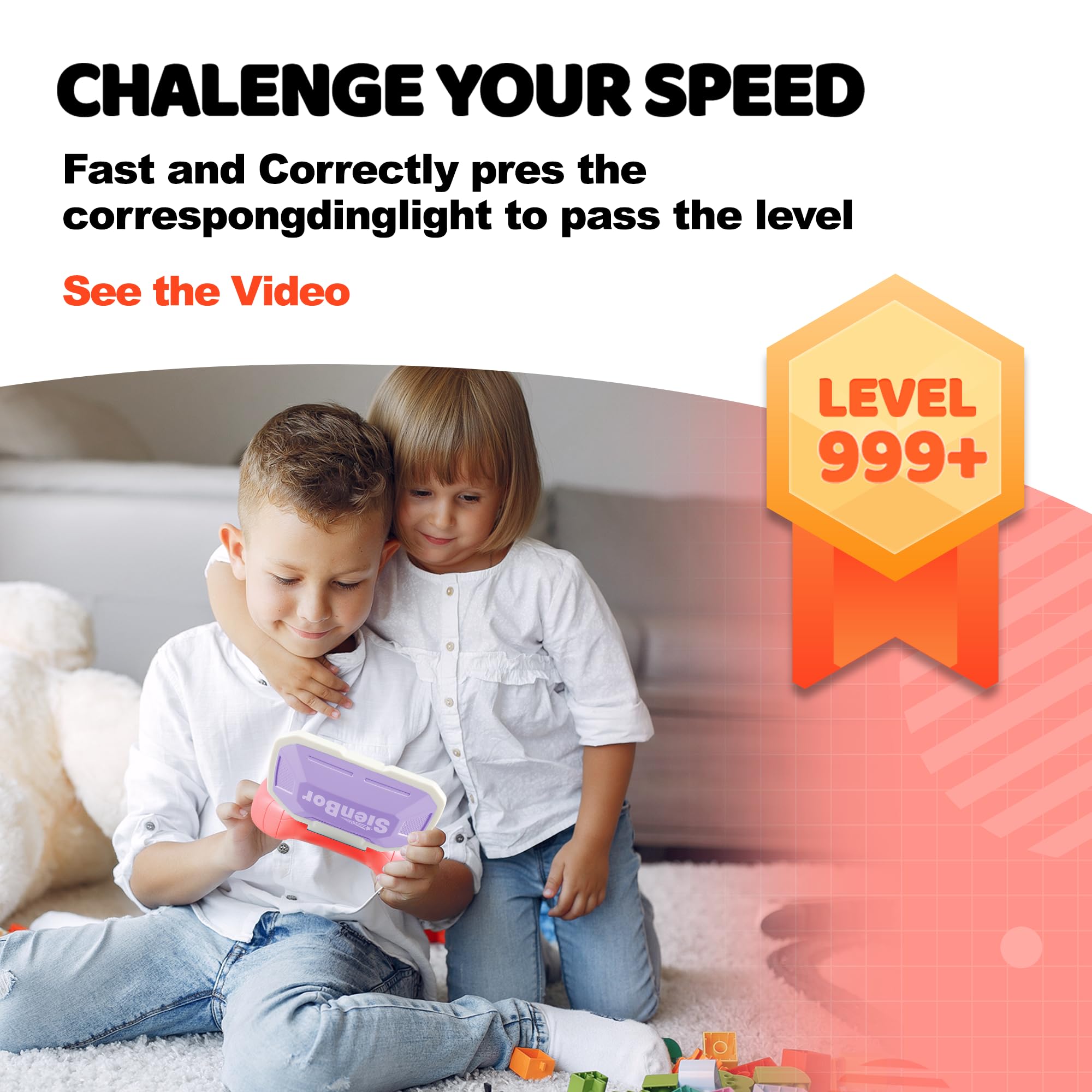 Handheld Fidget Game for Kids 6-12 - ADHD Sensory Toy with 999 Levels & 4 Modes - Perfect Birthday Gift for Boys & Girls - Great for Stress Relief & Focus