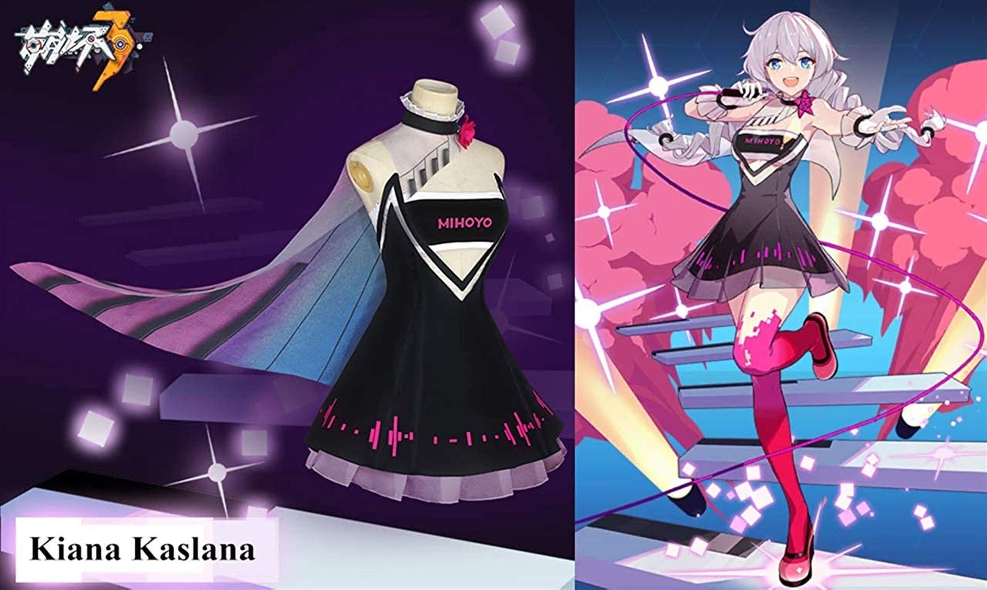 Honkai Impact 3 Kiana Kaslana Cosplay Costume Full Set - Anime Game Character Halloween Party Outfit for Conventions & Cosplay Events