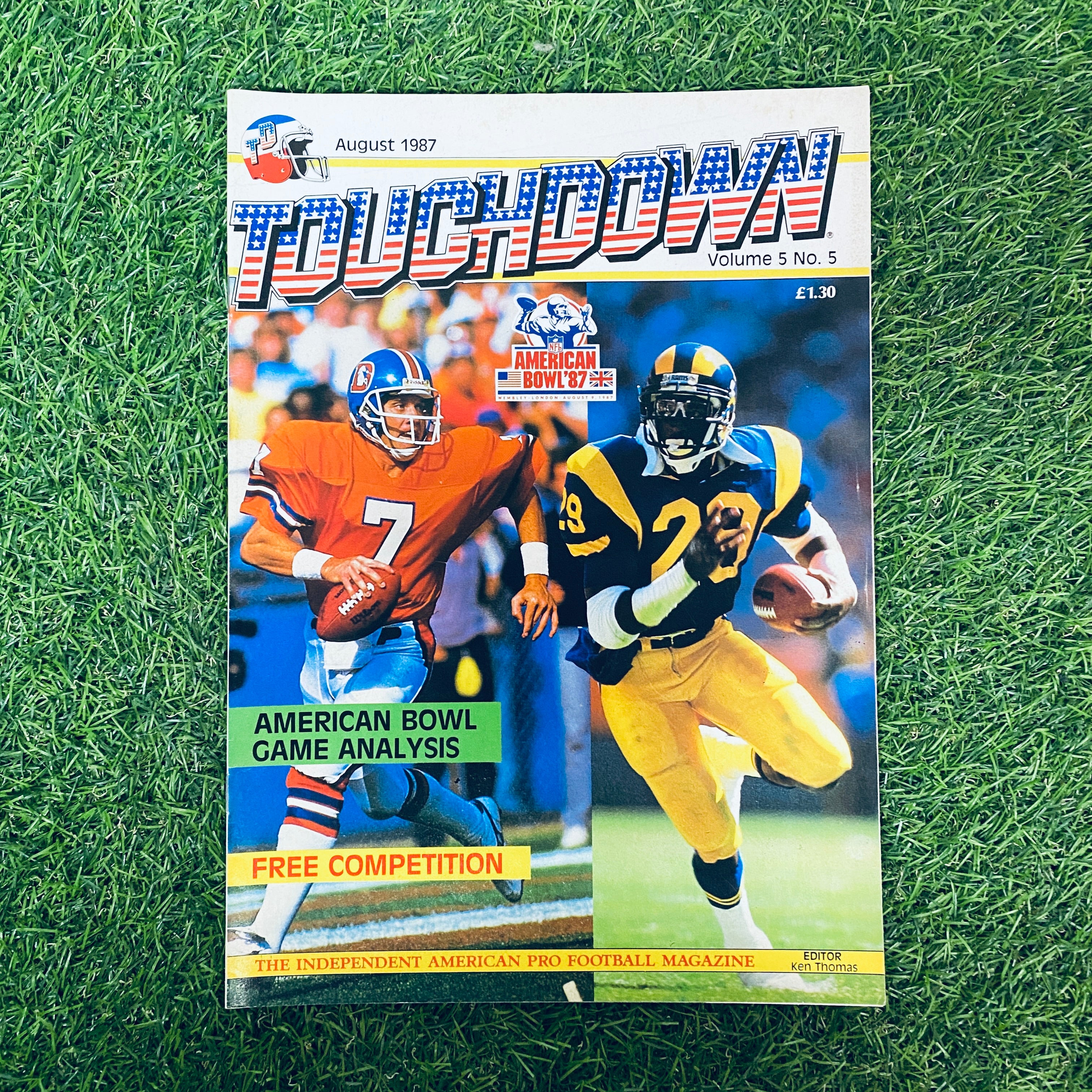 Touchdown Magazine August 1987 Volume 5 No. 5 - Vintage Football Collectible for Sports Memorabilia Enthusiasts | Perfect for Display, Gift Giving, and Nostalgic Sports Fans