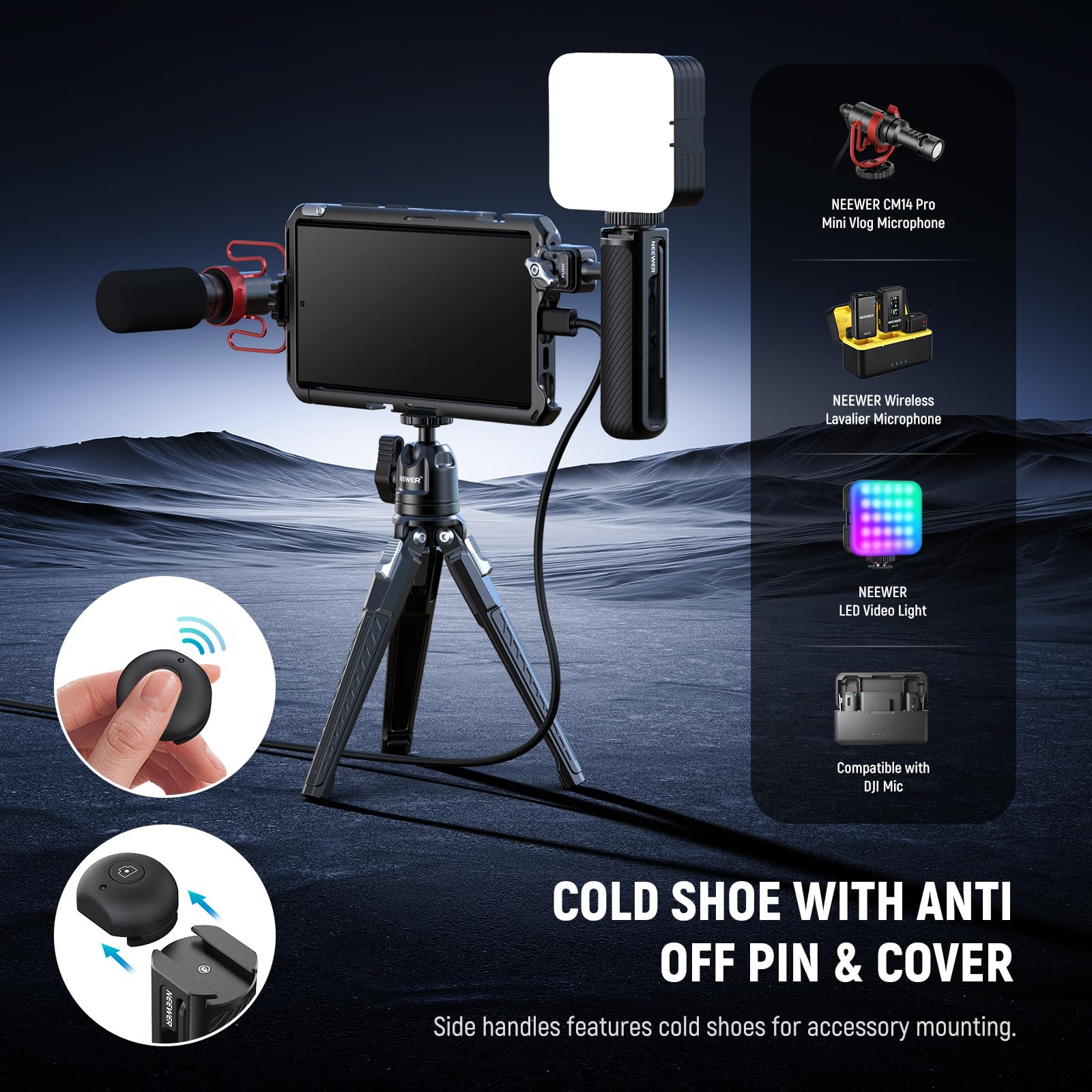 NEEWER PA042 S24 Ultra Phone Cage Video Rig Stabilizer Kit with Quick Release Handle, Bluetooth Shutter, 67mm Filter & Lens Adapters - Perfect for Smartphone Filmmaking, Vlogging, and Mobile Photography