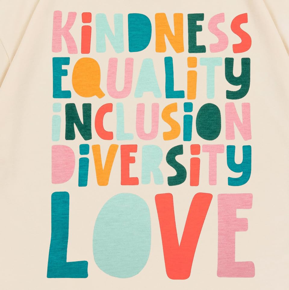 Oversized Kindness Graphic Teacher T-Shirts for Women - Cute Funny Cotton Shirts, Loose Fit Aesthetic School Counselor Tops - Perfect for Classroom, Teacher Appreciation Week & Casual Wear
