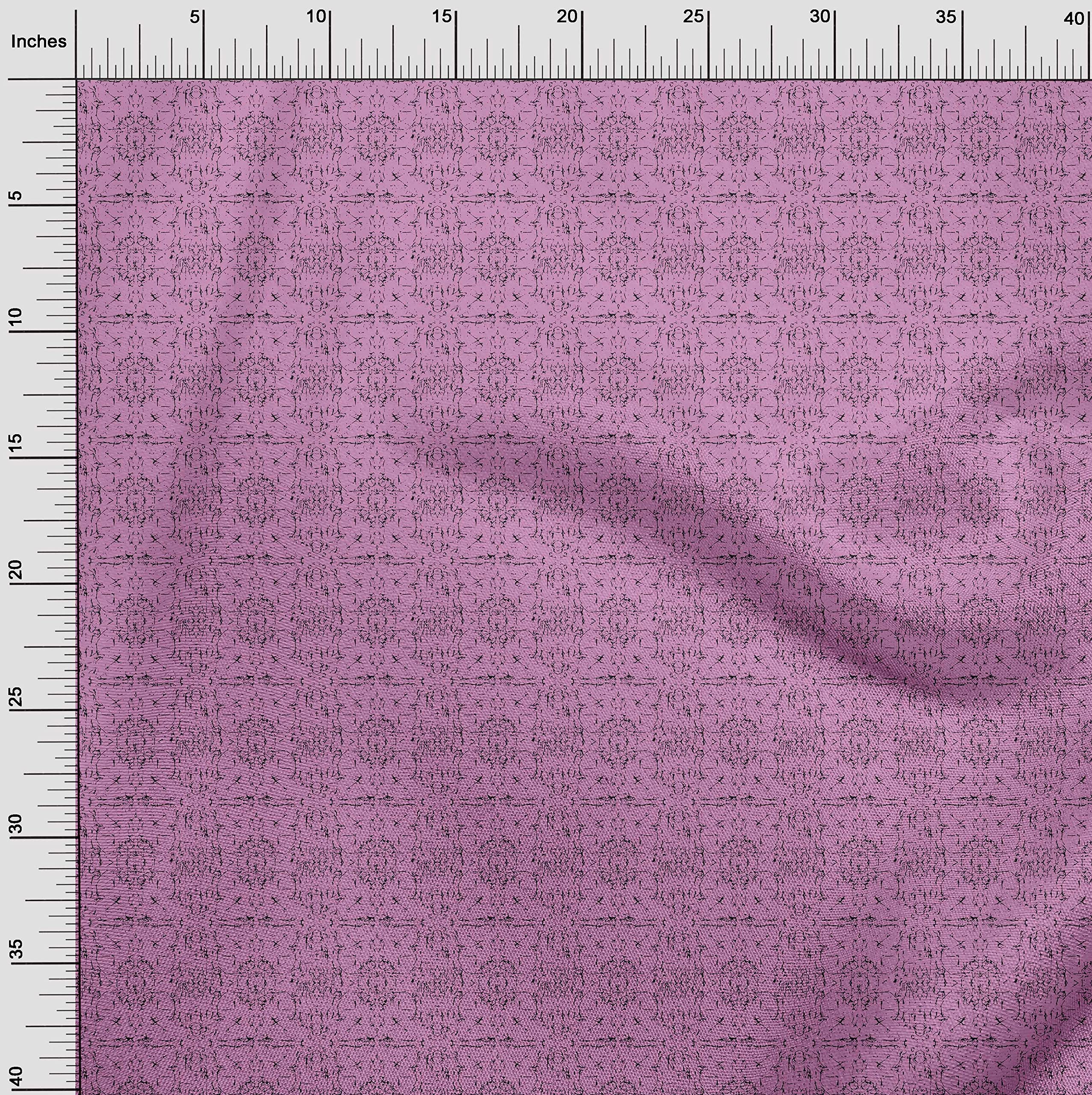 oneOone Silk Tabby Pink Asian Batik Dress Fabric - 42 Inch Wide by The Yard | Perfect for Boho Dresses, Scarves & Home Decor
