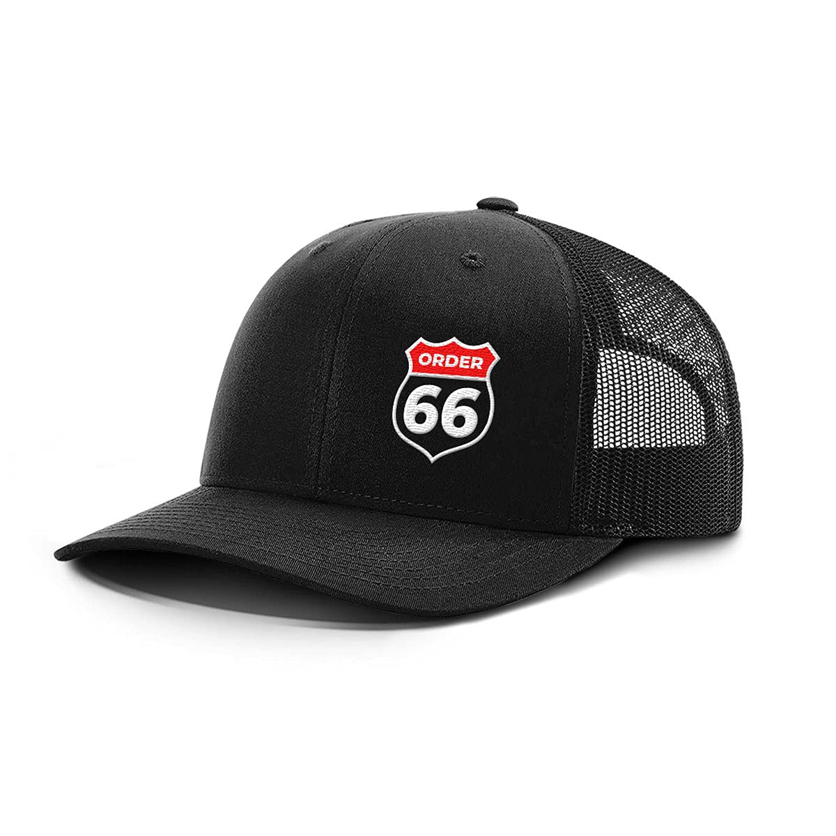 BustedTees Order 66 Mesh Back Baseball Cap for Men - Breathable Adjustable Snapback Hat for Casual Wear | Perfect for Outdoor Activities, Sports & Everyday Use