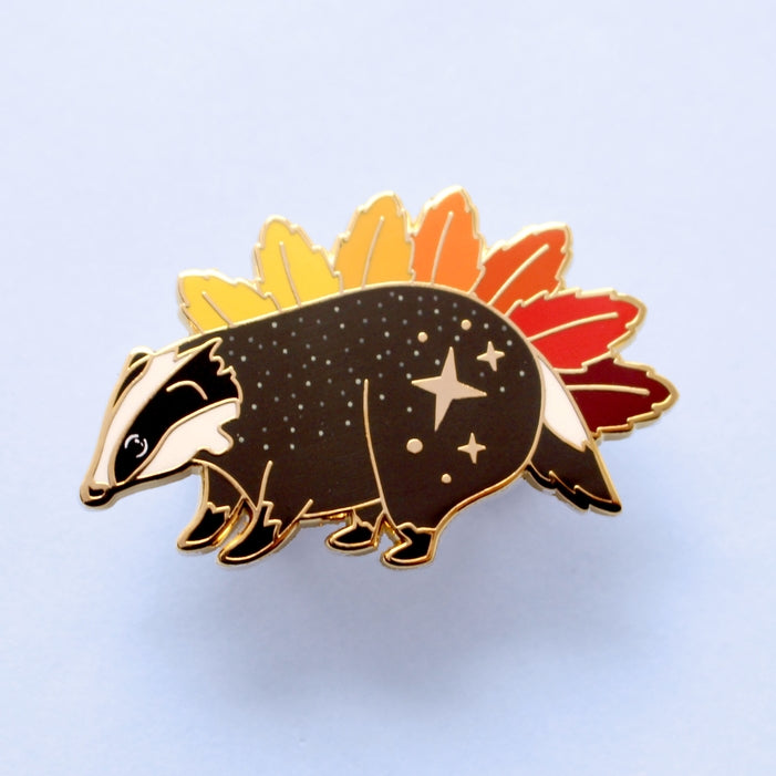 Badger Enamel Pin - Cute Animal Brooch for Jackets & Backpacks | Fall Autumn Collection | Perfect Gift for Nature Lovers & Hikers