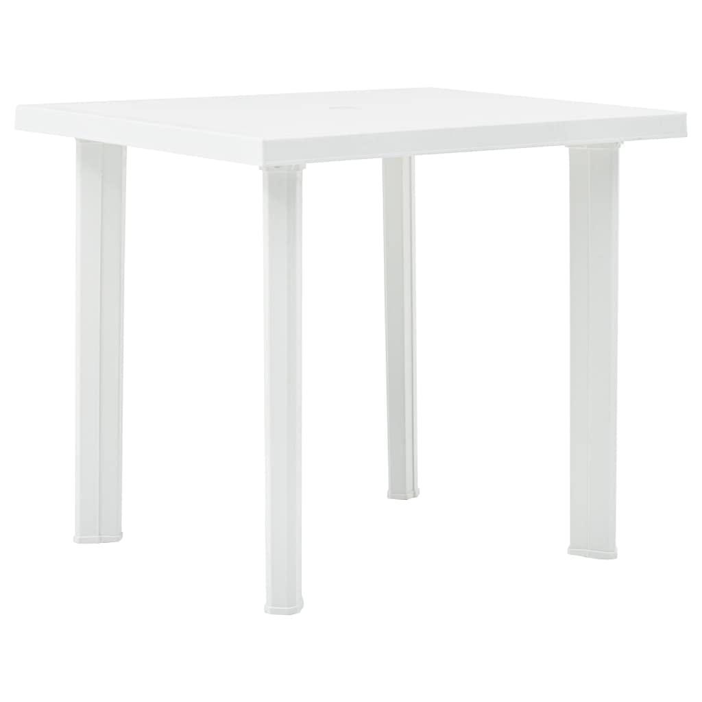 SKM White Plastic Patio Table 32x30x28.3 Inches - Outdoor Dining Set for Garden, Backyard, Poolside & Balcony Furniture