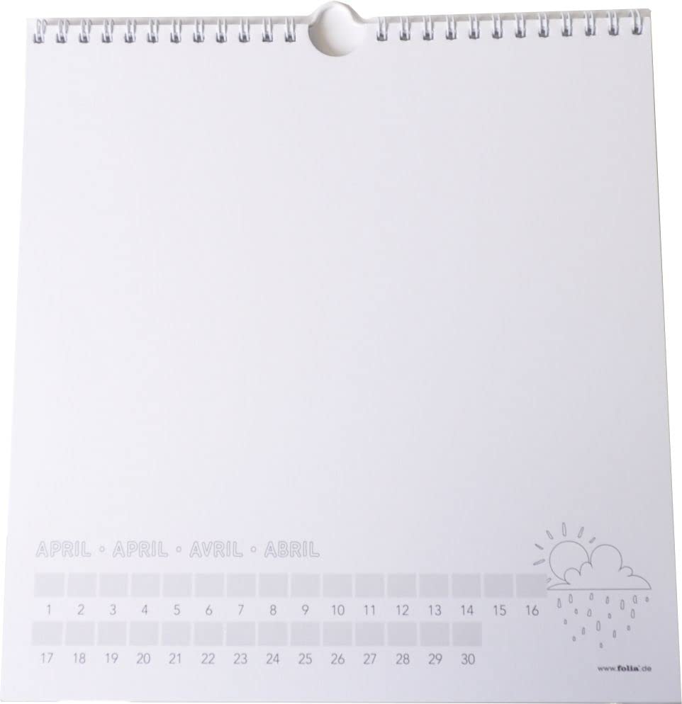 Handmade Wooden Perpetual Calendar - 23x24 cm White & Black - Perfect for Home Office Decor, Gift, and Daily Planning