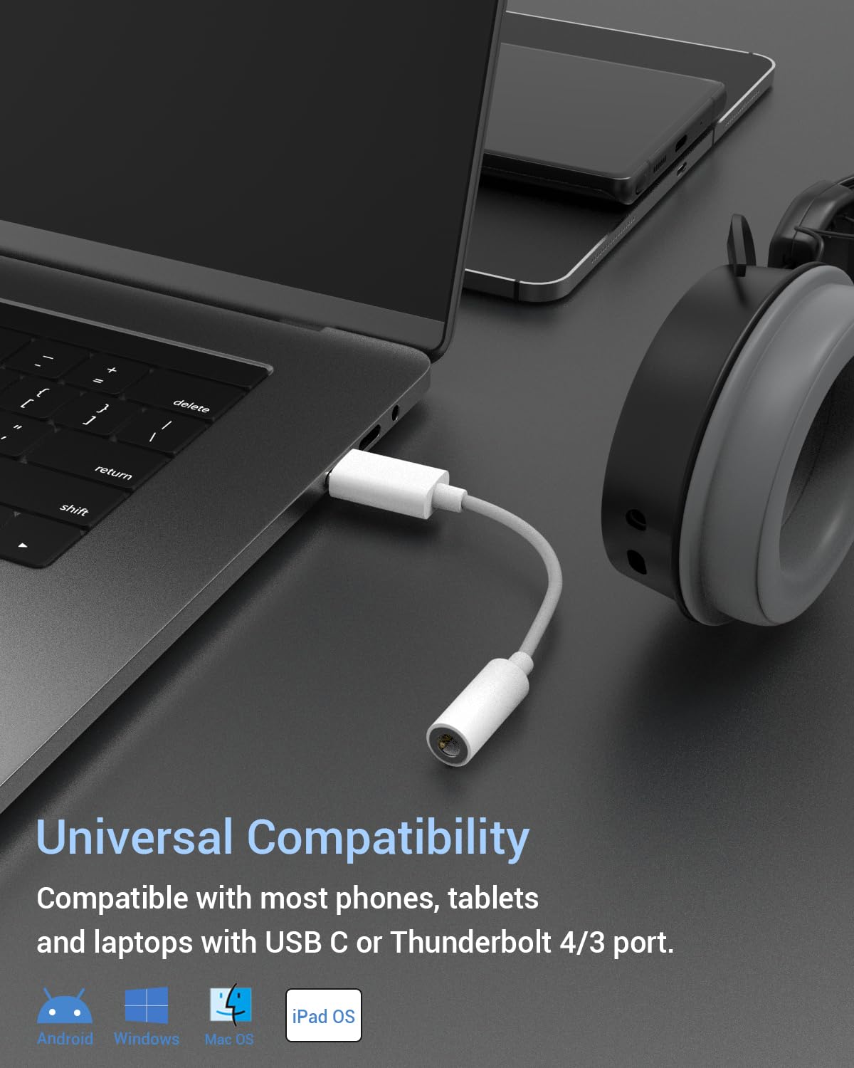 Cubilux USB C to 3.5mm Headphone Jack Adapter - Compatible with iPhone 16/15 Pro Max, iPad Pro 13/12.9/11, Samsung Galaxy S25/S24/S23/S22, Google Pixel 9/8/7 Pro & More Android Phones - Audio Dongle for Music, Gaming & Video Calls