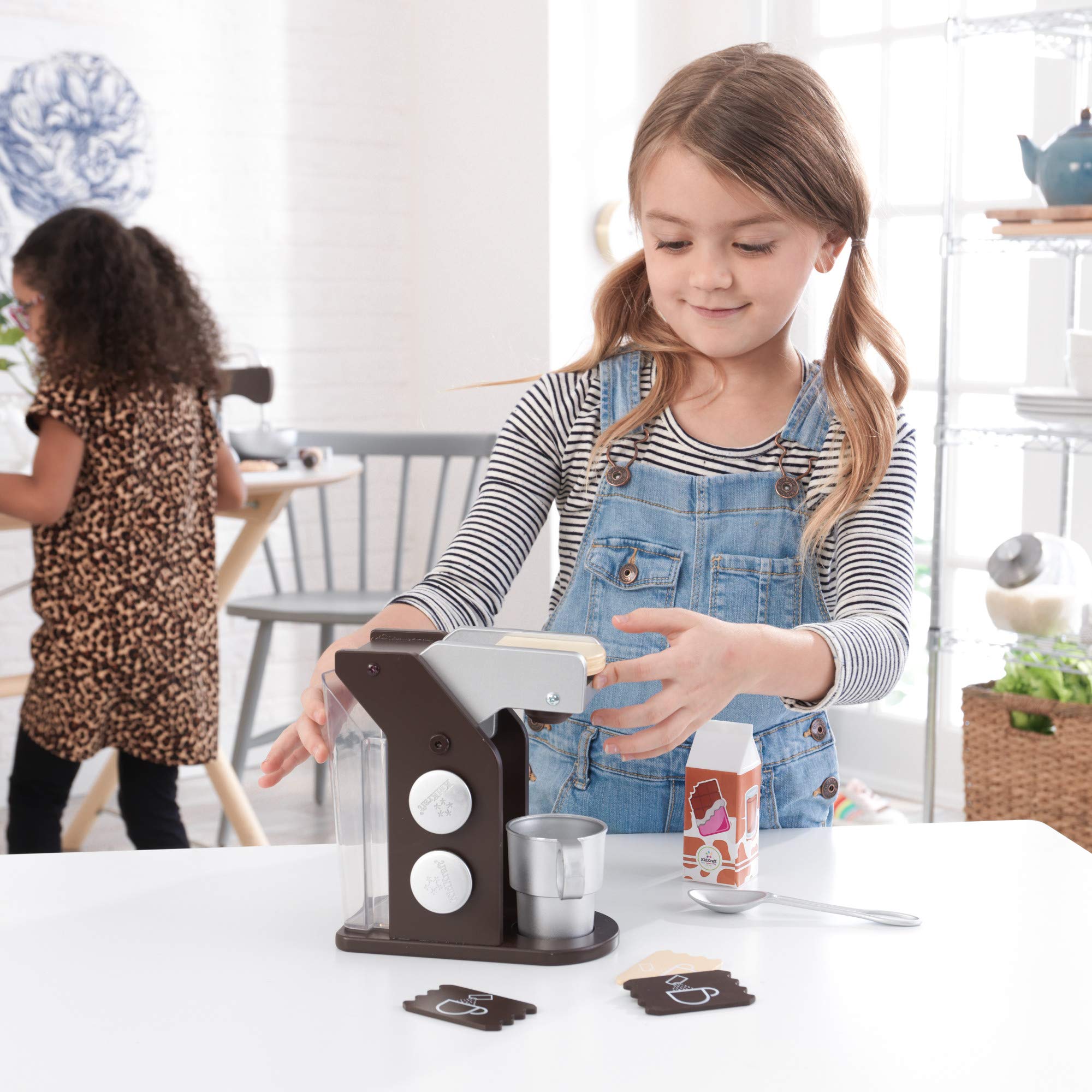 KidKraft Children's Espresso Coffee Set - Pretend Play Kitchen Toys for Toddlers Ages 3+, Barista Role Play Accessories with Realistic Features - Perfect Gift for Imaginative Play & Early Learning Development (Great for Birthday Gifts, Daycare Activities & Family Playtime)