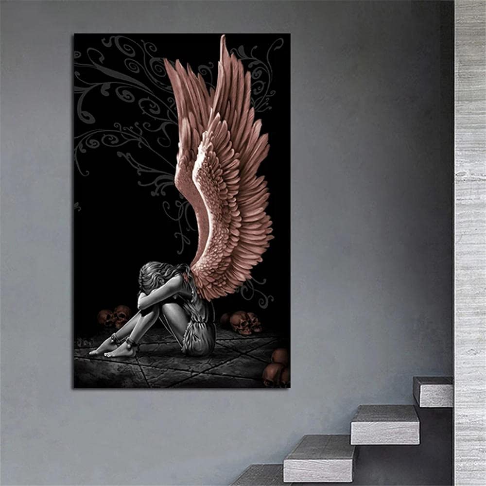 5D Diamond Painting Kit - Angels & Demons DIY Art for Adults & Kids, Large 90x180cm (36x71in) Cross Stitch Embroidery, Home Wall Decor Gift for Living Room, Bedroom & Office