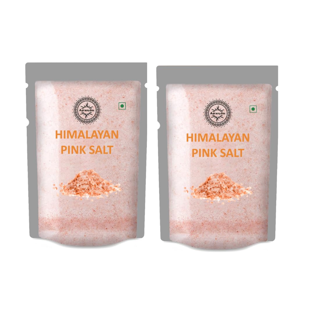 Aaranyam Himalayan Pink Salt - 100% Pure, Raw, Unrefined with 84 Minerals - 2 Pack (750g Each) - Coarse Grind, Natural, Kosher, Non-GMO - Perfect for Cooking, Seasoning & Gourmet Dishes