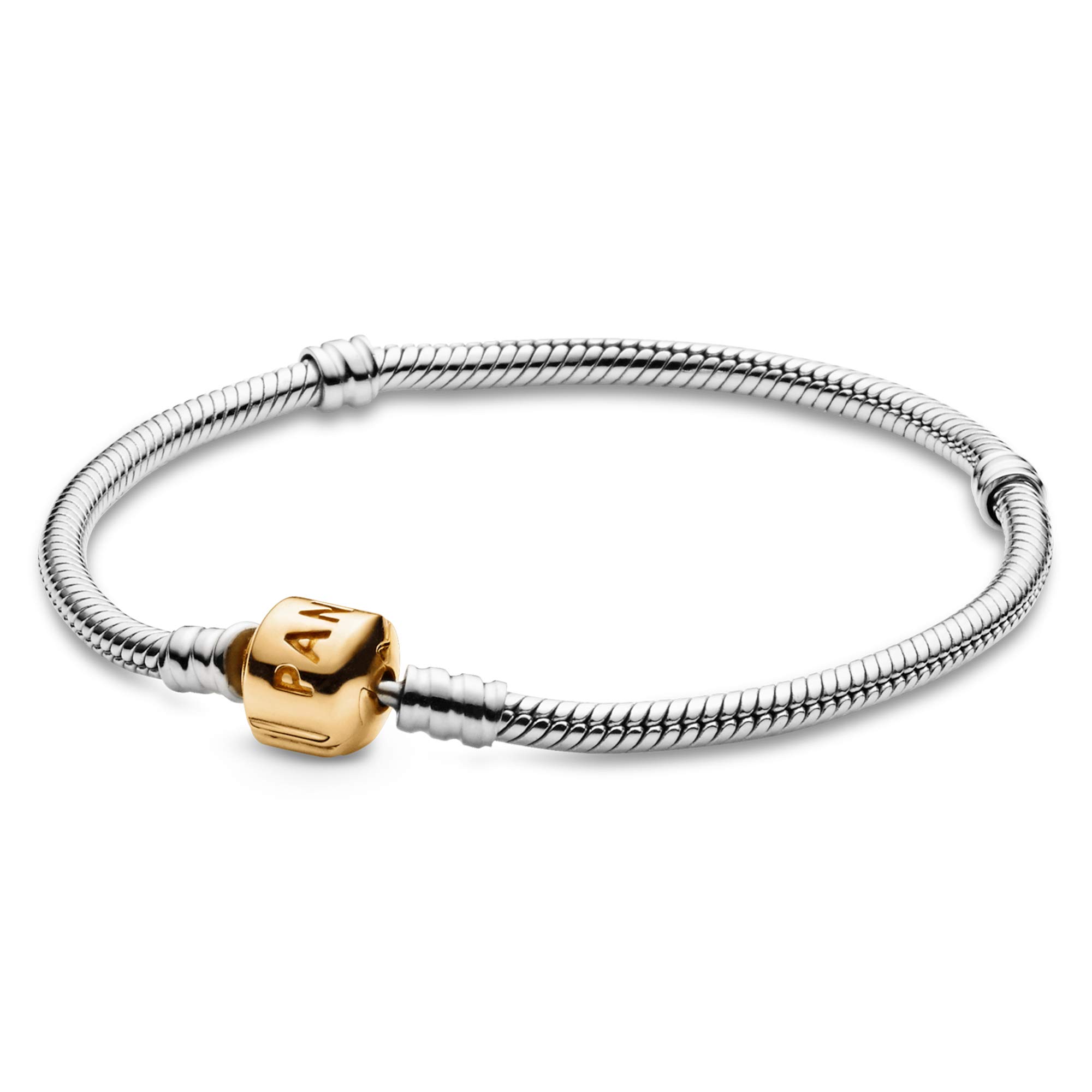 PANDORA Sterling Silver Charm Bracelet with 14K Gold Clasp - 8.3 Inch Adjustable Women's Jewelry for Gifts, Anniversary & Everyday Wear