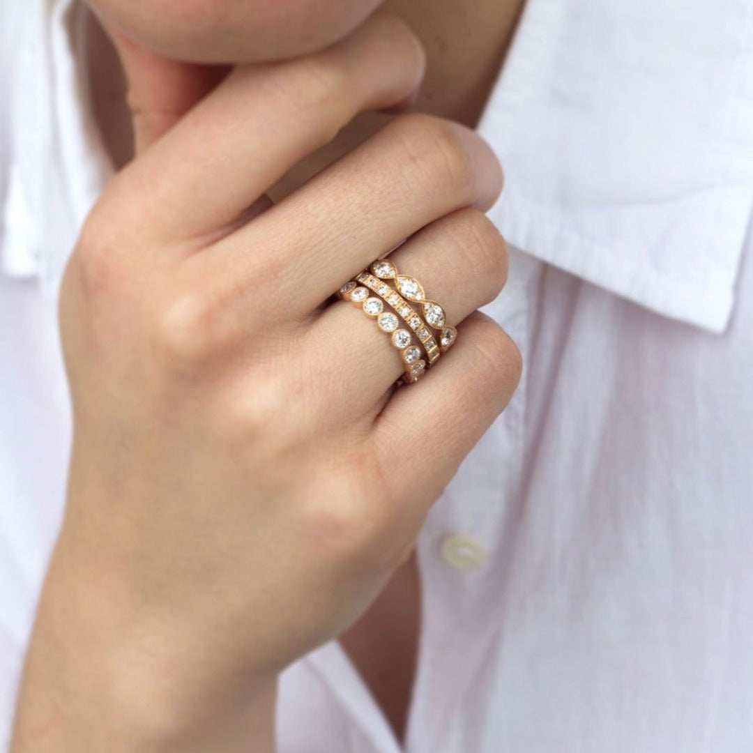 18K Rose Gold Hadley Band - Single Stone Engagement Ring for Women, Perfect for Proposals, Weddings & Anniversaries