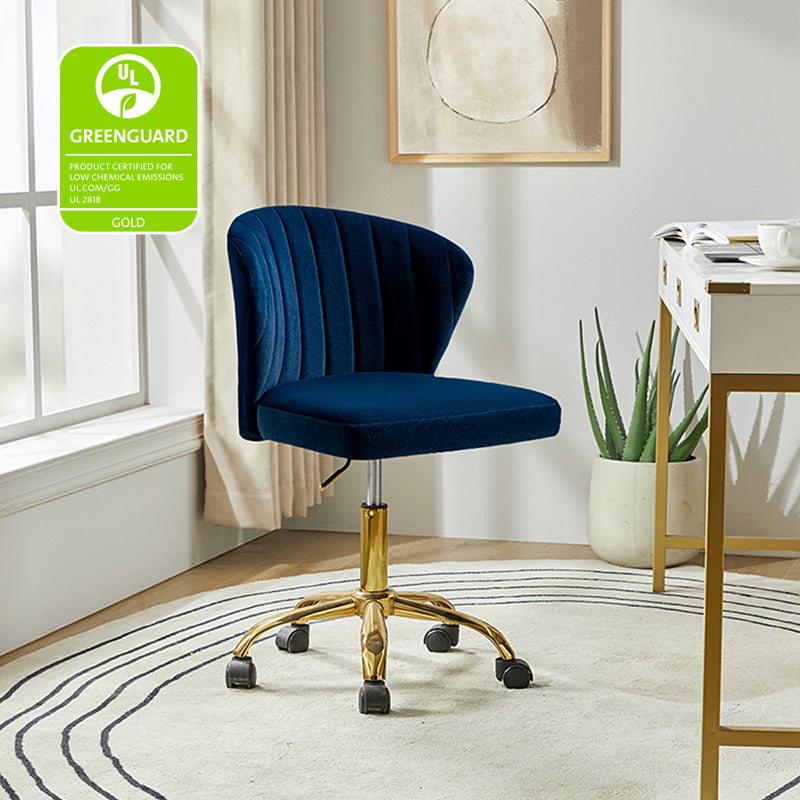 Premium Chandra Velvet Office Chair - Ergonomic Executive Desk Chair with Lumbar Support for Home & Office Workspaces - Comfortable Modern Computer Chair for Long Hours of Sitting
