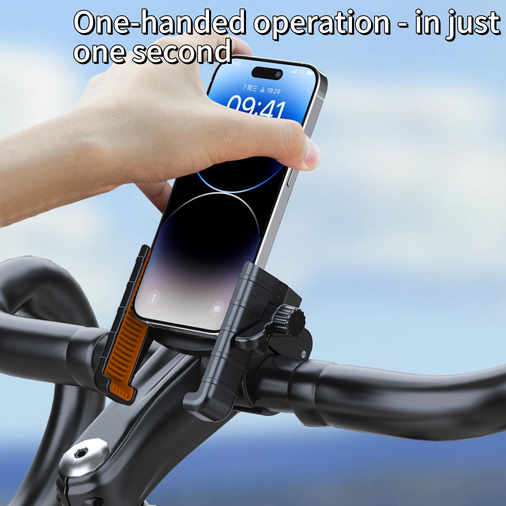 Universal Bike Phone Mount - Motorcycle & Bicycle Phone Holder with Secure Clip (2.5-3.54