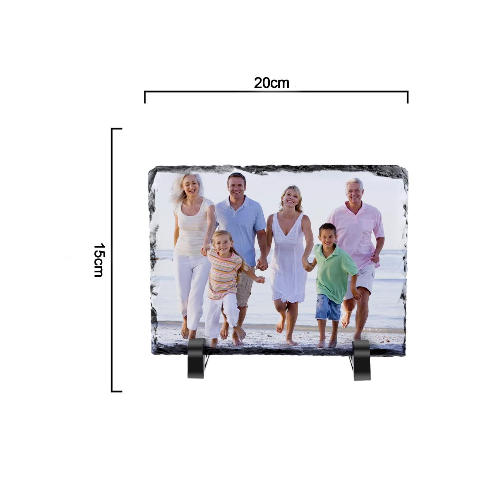 Custom Engraved Stone Photo Frame - Personalized Picture Plaque for Desktop, Tabletop, Baby Keepsake | Unique Gift for Valentine's Day, Birthdays, Baby Showers & Home Decor